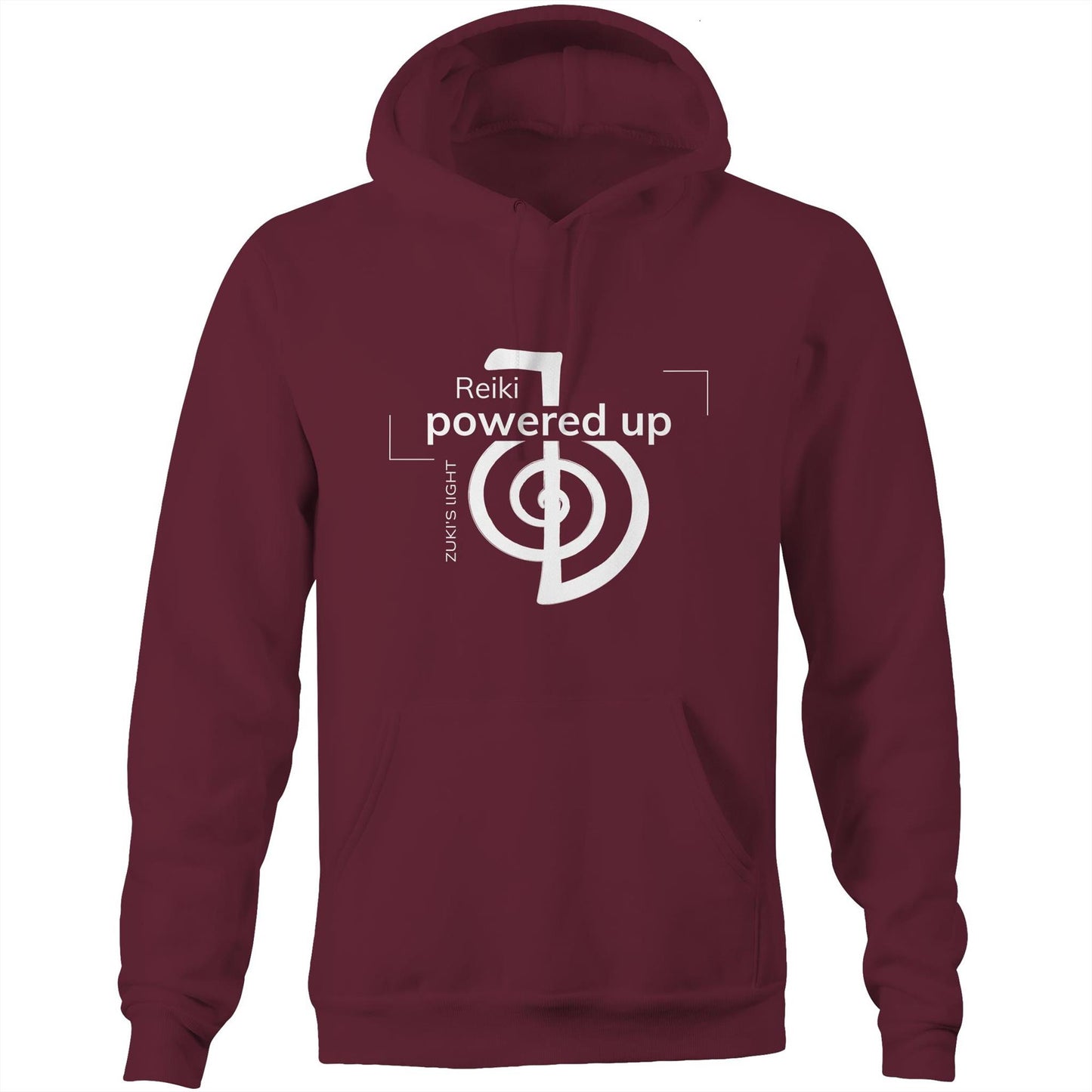 Reiki- Powered Up- Zuki's Light Branded AS Colour Stencil - Pocket Hoodie Sweatshirt