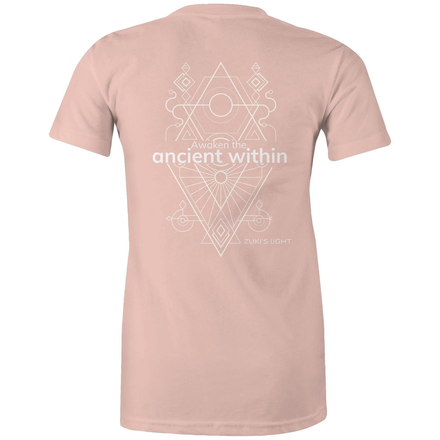 Awaken the ancient within (back design only) - Zuki's Light Branded AS Colour - Women's Maple Tee