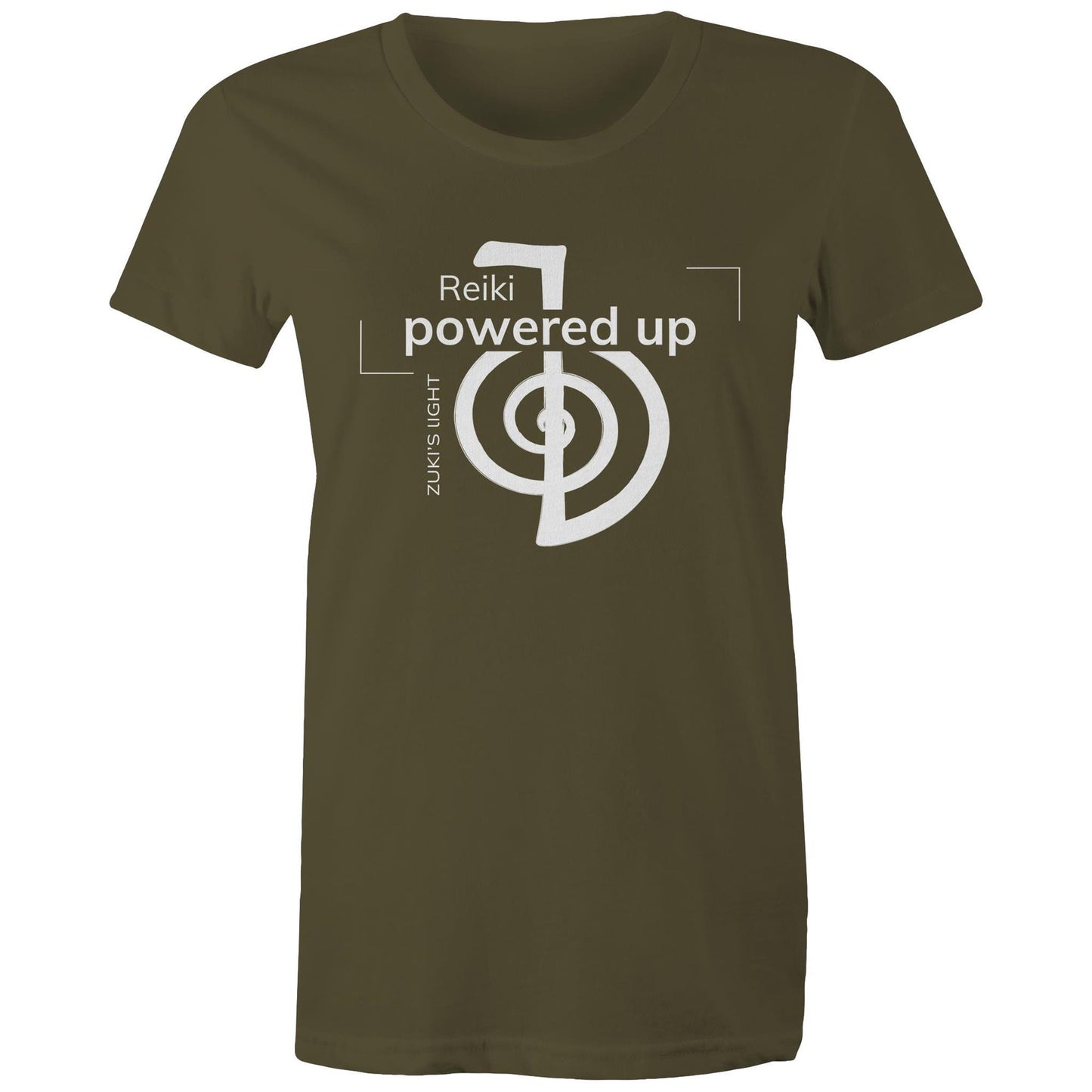 Reiki- Powered Up- Zuki's Light Branded AS Colour - Women's Maple Tee