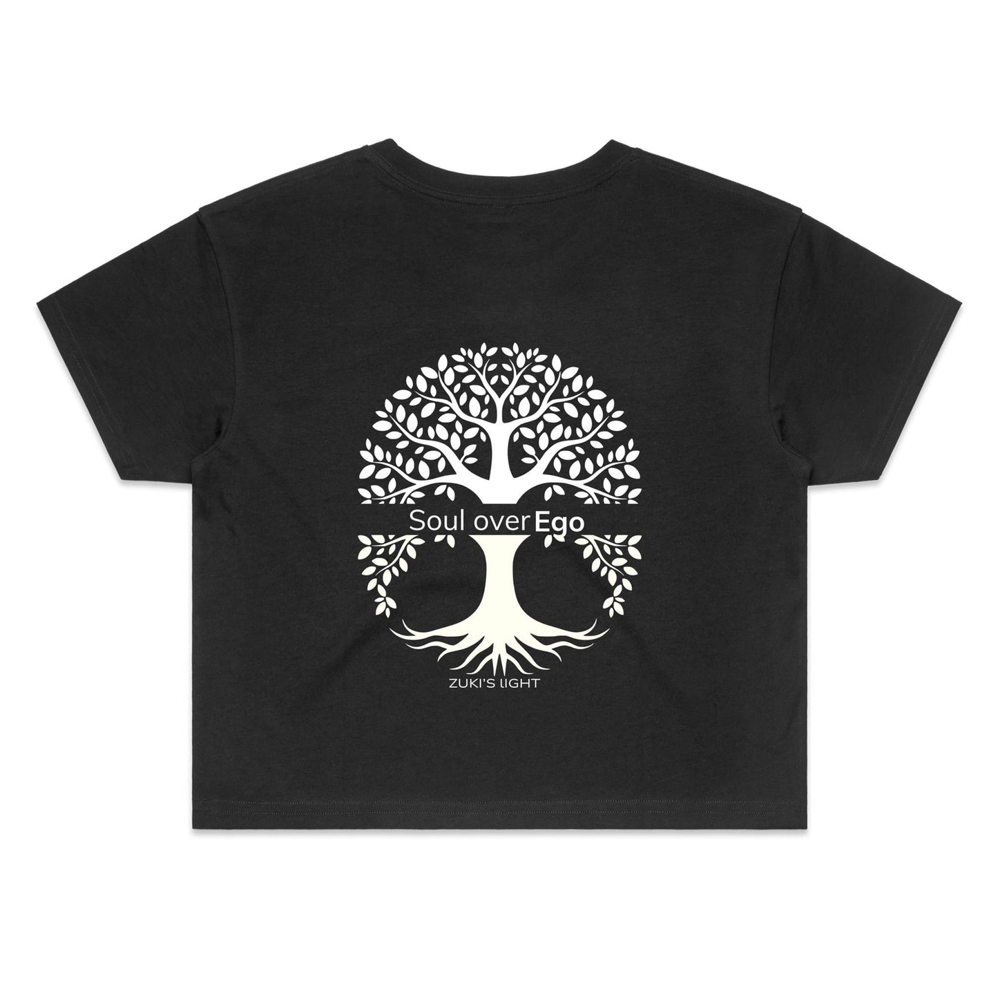 Soul over Ego (back design only) Zuki's Light Branded AS Colour - Women's Crop Tee