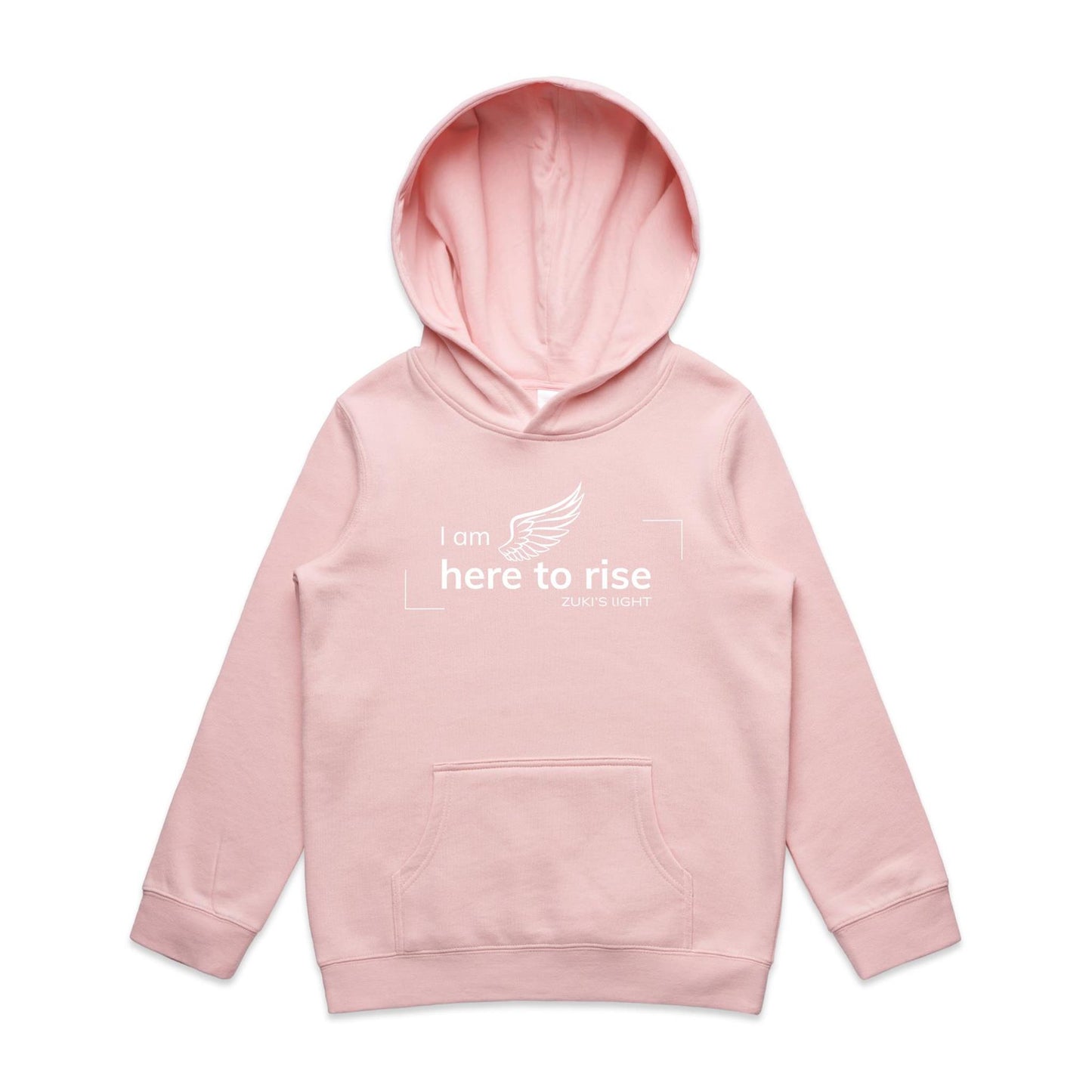 I am here to rise- Angel Wing- Zuki's Light Branded AS Colour - Youth Supply Hood
