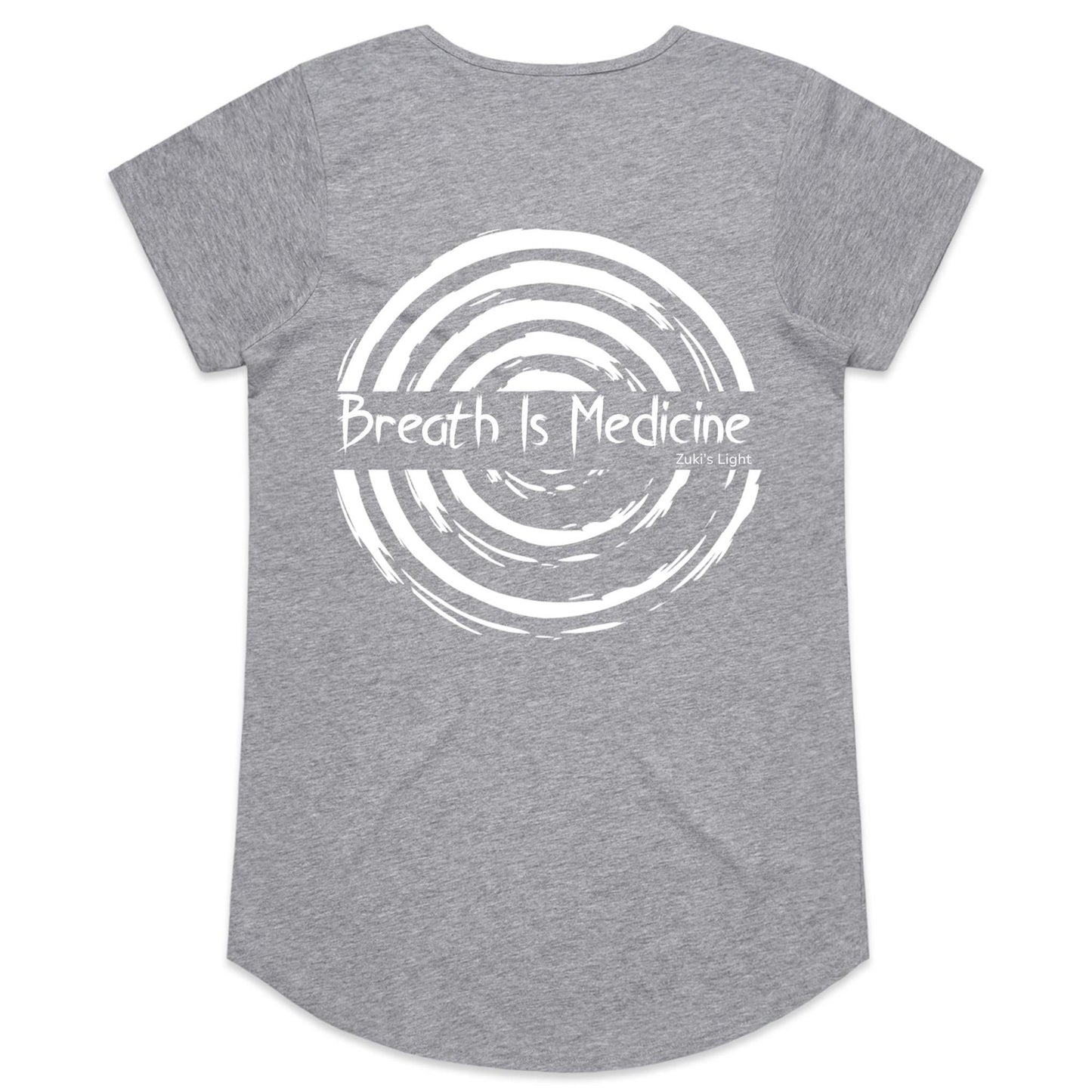 Breath Is Medicine (Back Design Only) AS Colour Mali - Womens Scoop Neck T-Shirt
