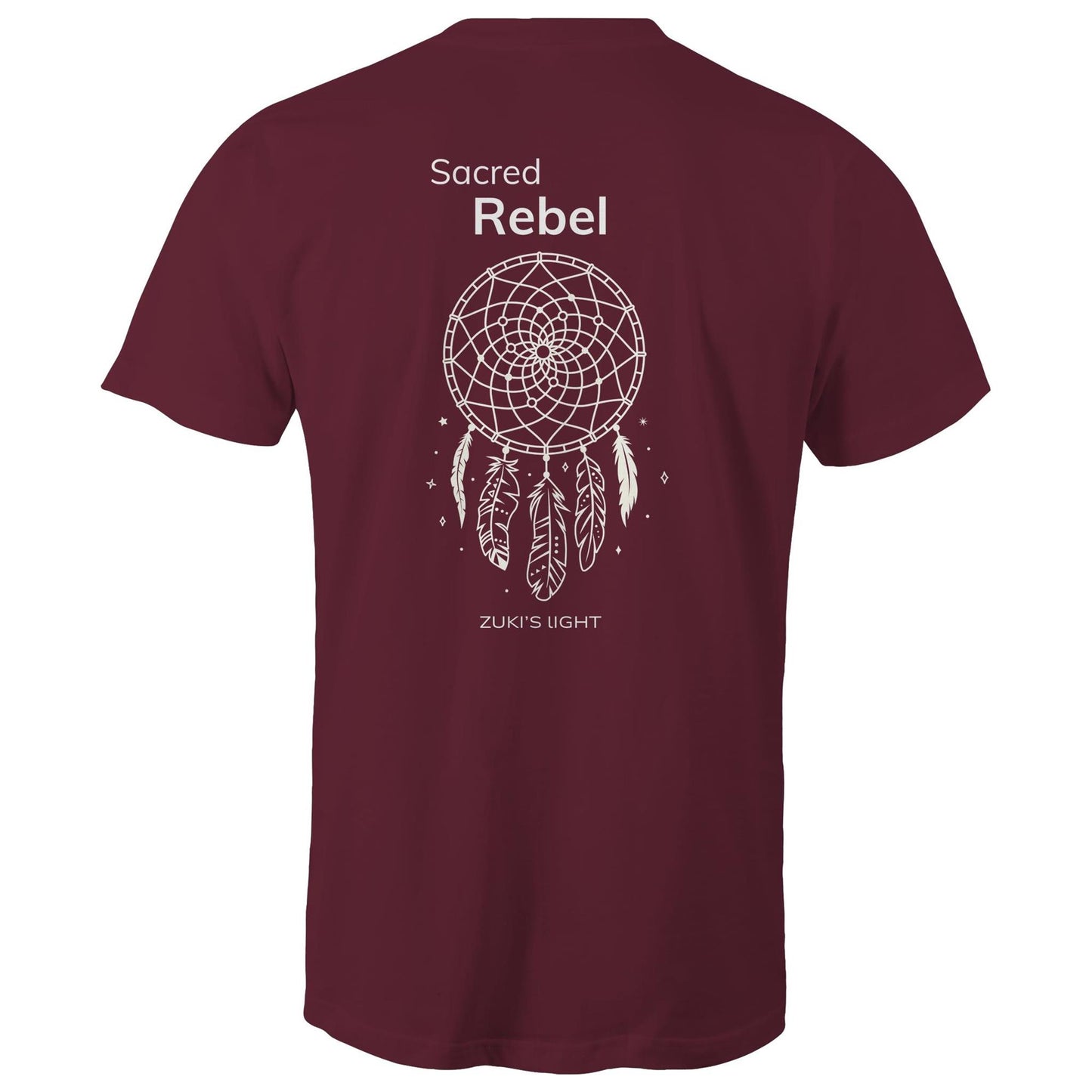 Sacred Rebel (back design only) Zuki's Light Branded AS Colour Staple - Mens T-Shirt