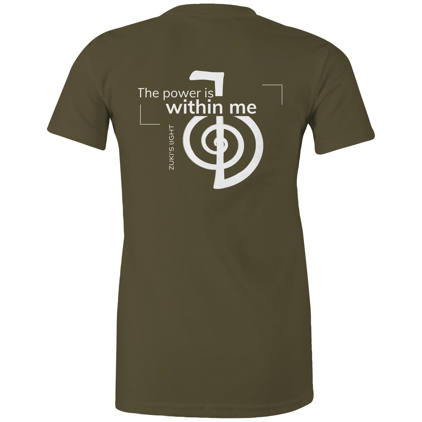 The power is within me- Reiki (back design only) Zuki's Light Branded AS Colour - Women's Maple Tee