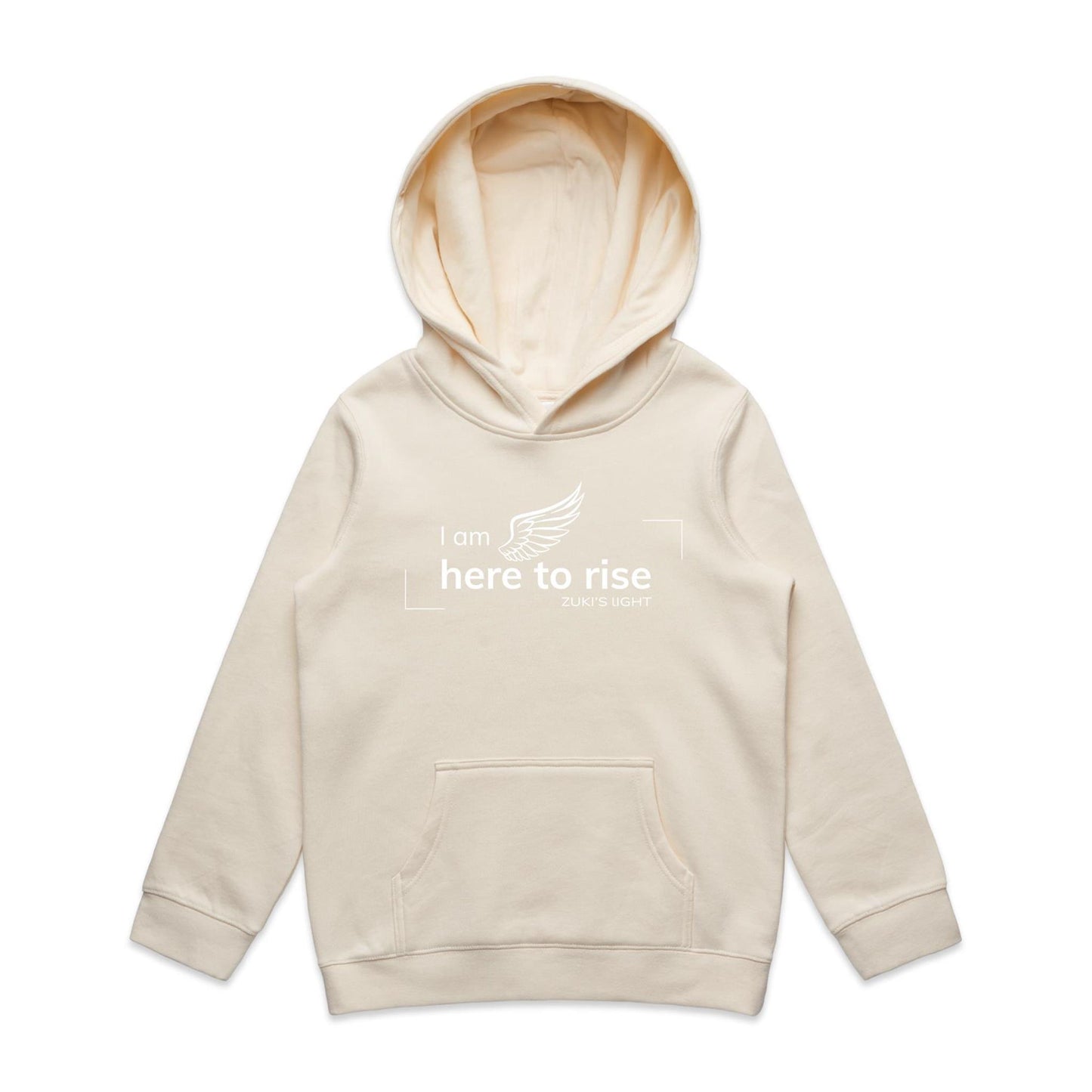 I am here to rise- Angel Wing- Zuki's Light Branded AS Colour - Youth Supply Hood