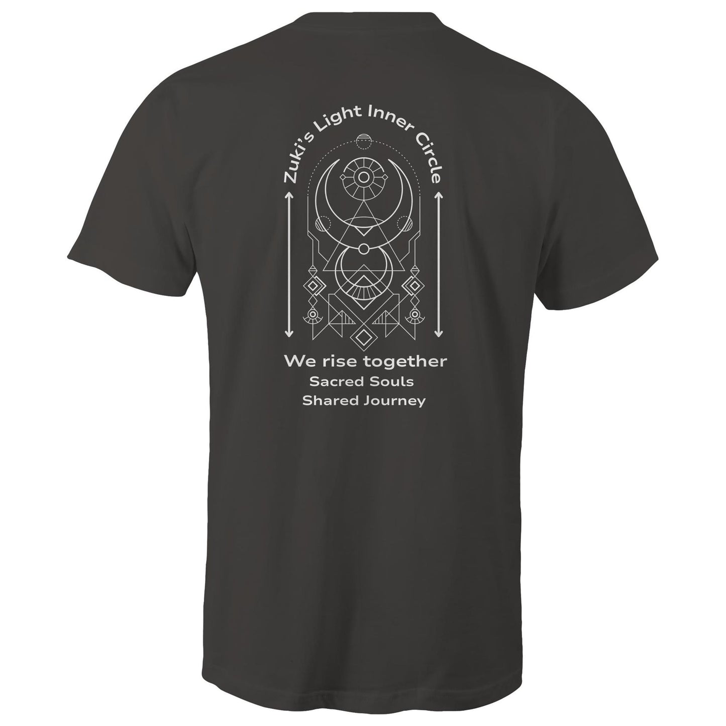 Zuki's Light Inner Circle- We rise together- Sacred Souls, Shared Journey (back design only) Zuki's Light Branded AS Colour Staple - Mens T-Shirt