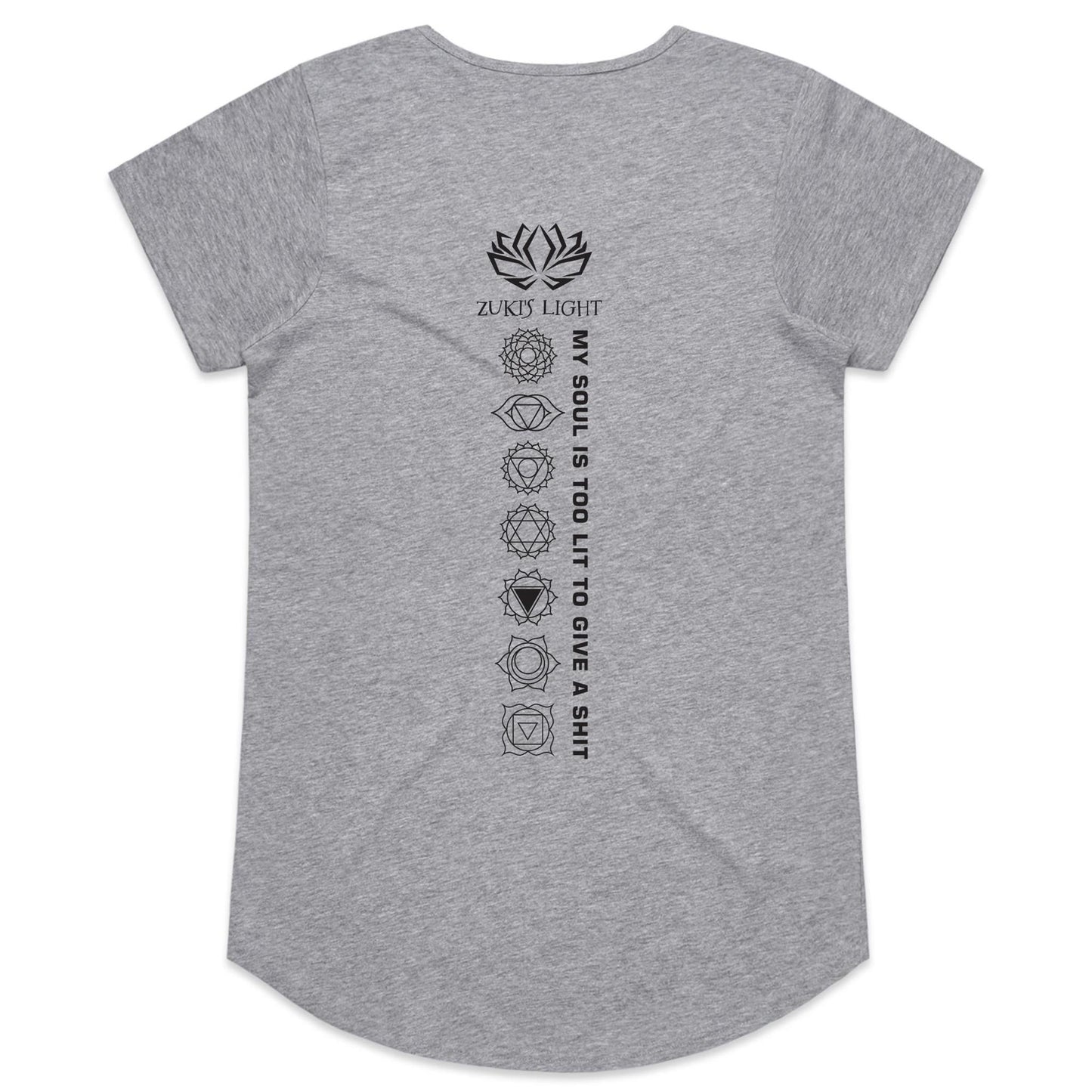 Chakra Design in Black Font- AS Colour Mali - Womens Scoop Neck T-Shirt