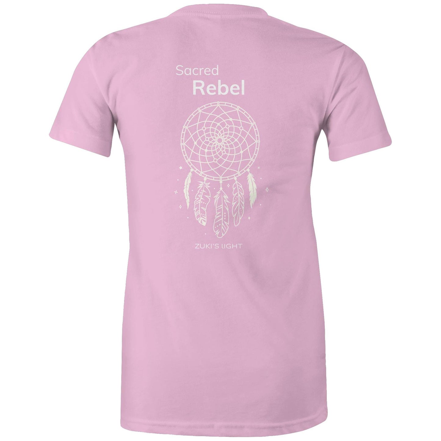 Sacred Rebel (back design only) Zuki's Light Branded AS Colour - Women's Maple Tee