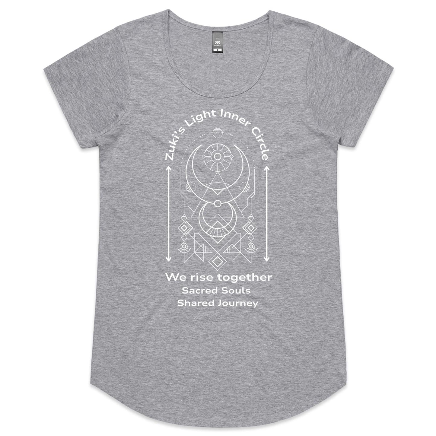 Zuki's Light Inner Circle- We rise together- Sacred Souls, Shared journey- Zuki's Light Branded AS Colour Mali - Womens Scoop Neck T-Shirt