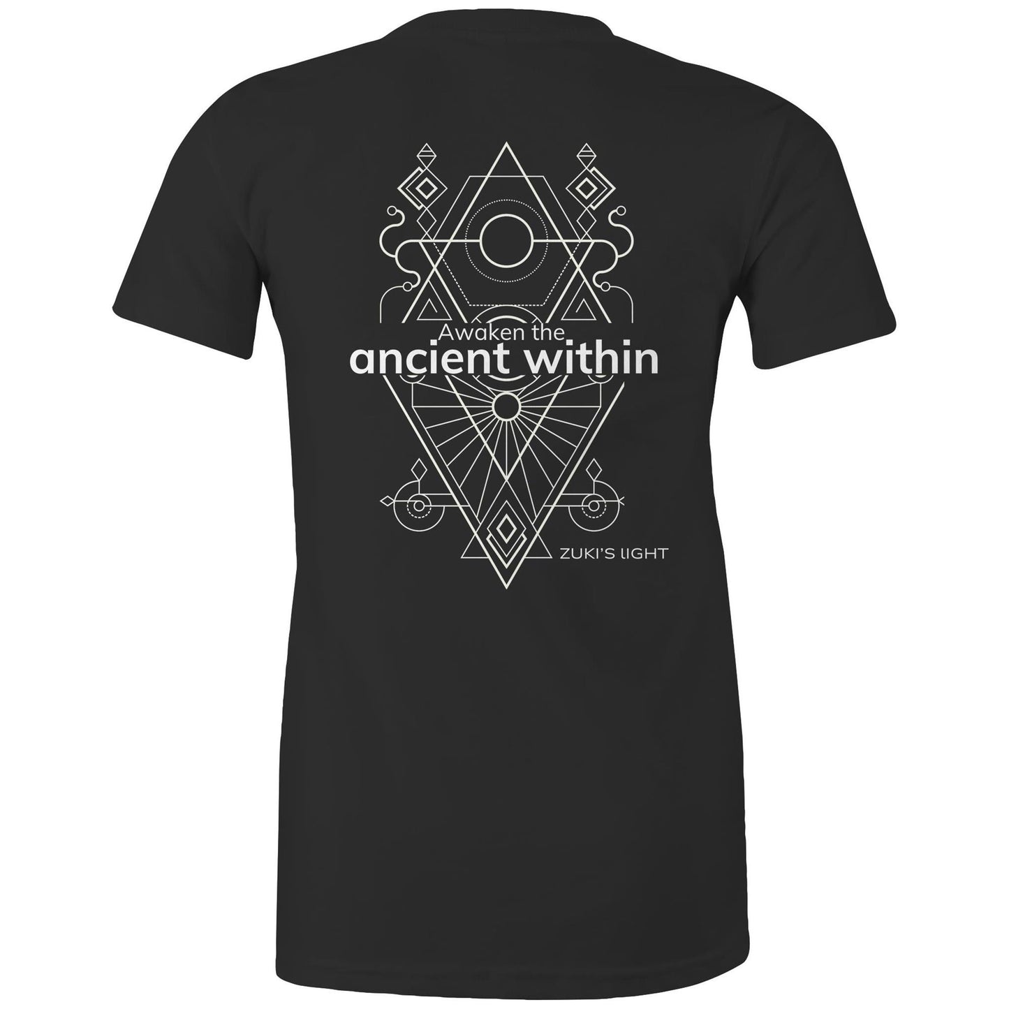Awaken the ancient within (back design only) - Zuki's Light Branded AS Colour - Women's Maple Tee