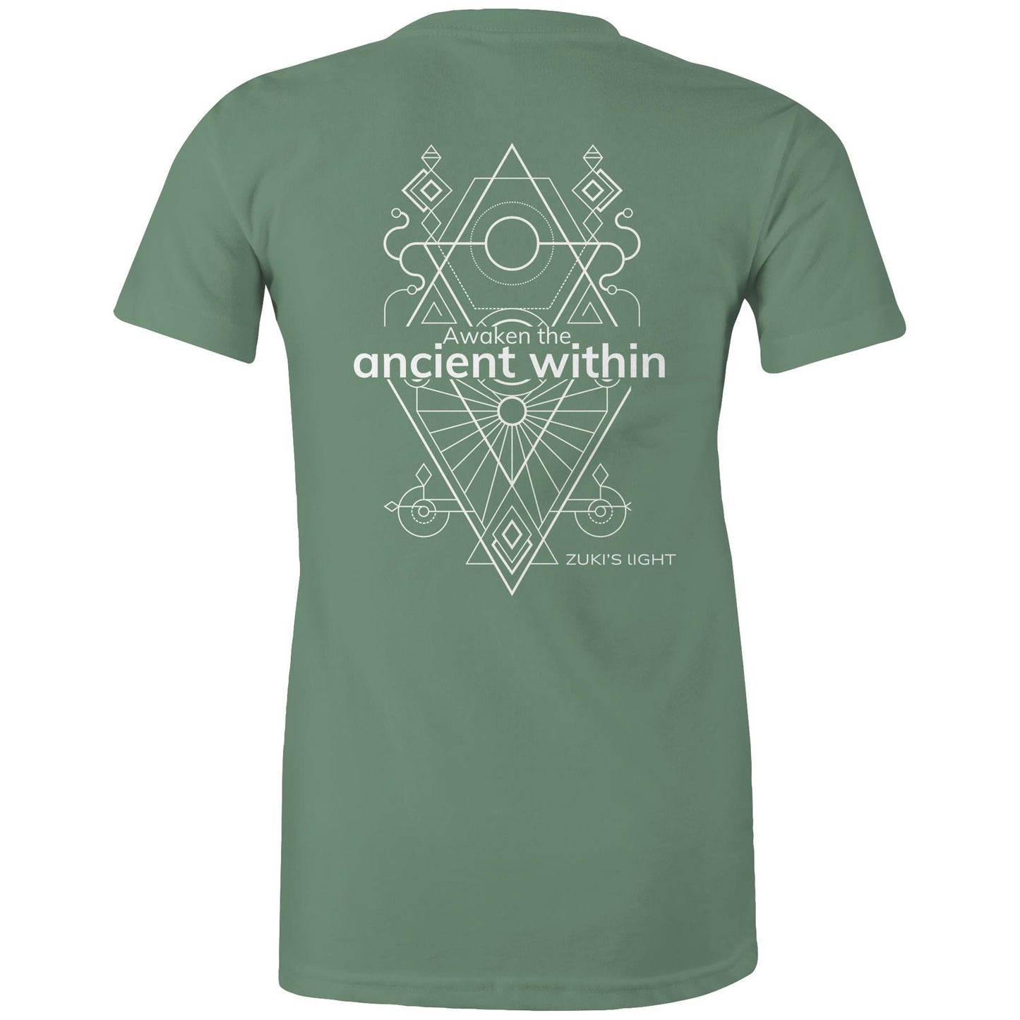Awaken the ancient within (back design only) - Zuki's Light Branded AS Colour - Women's Maple Tee