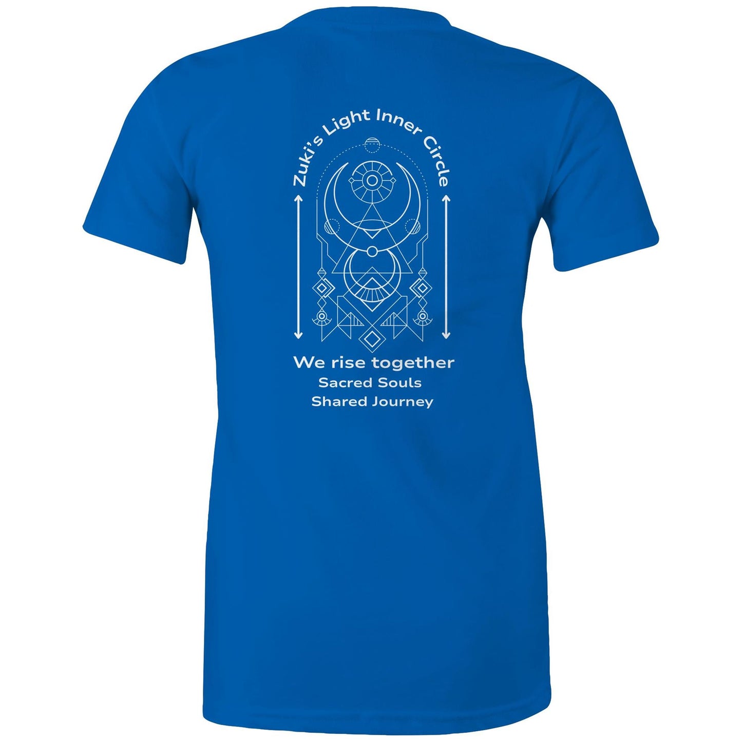Zuki's Light Inner Circle- We Rise Together- Sacred Souls, Shared Journey (back design only) Zuki'a Light Branded AS Colour - Women's Maple Tee