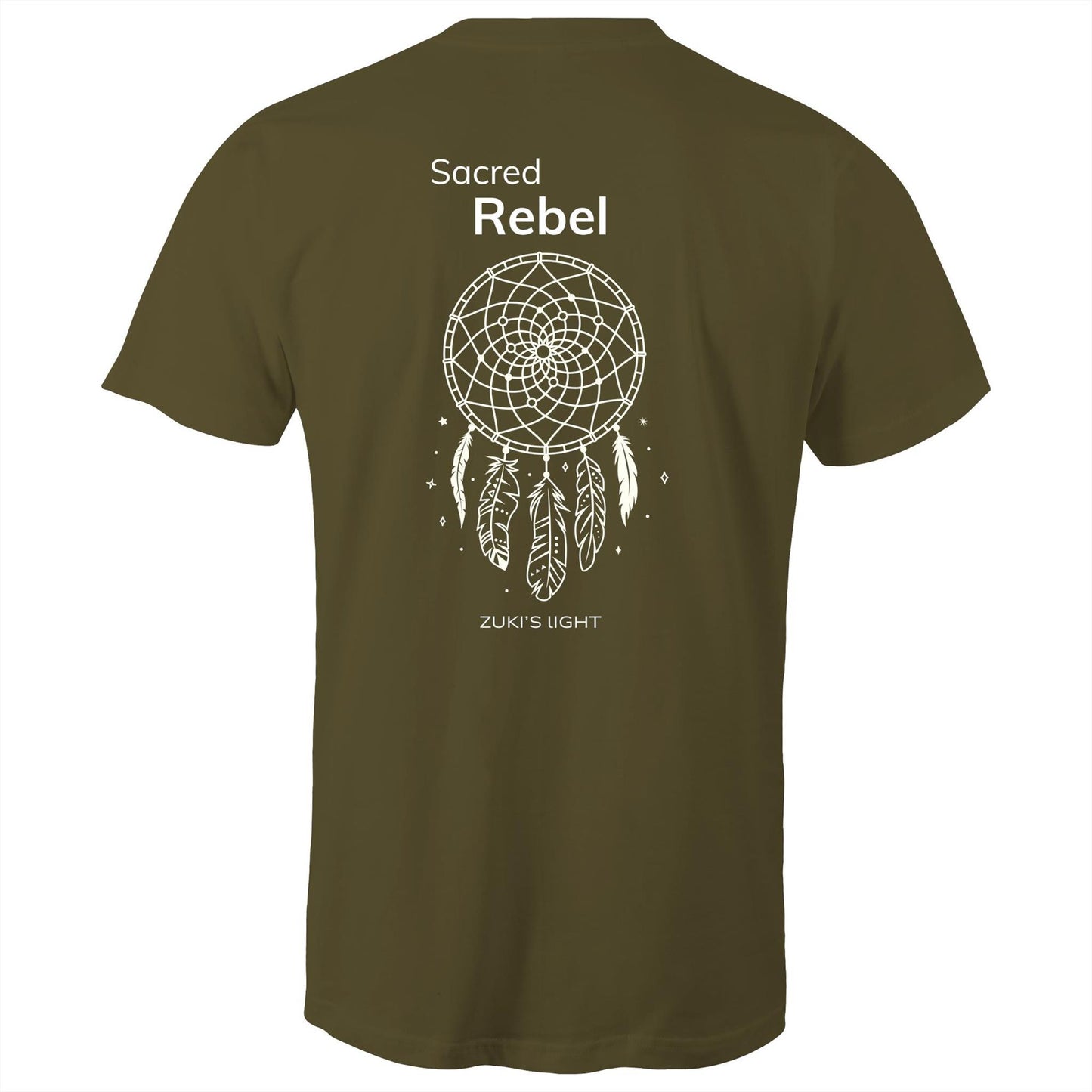 Sacred Rebel (back design only) Zuki's Light Branded AS Colour Staple - Mens T-Shirt
