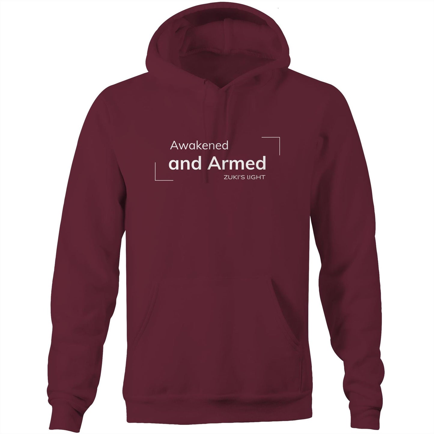 Awakened and Armed- Zuki's Light Branded AS Colour Stencil - Pocket Hoodie Sweatshirt