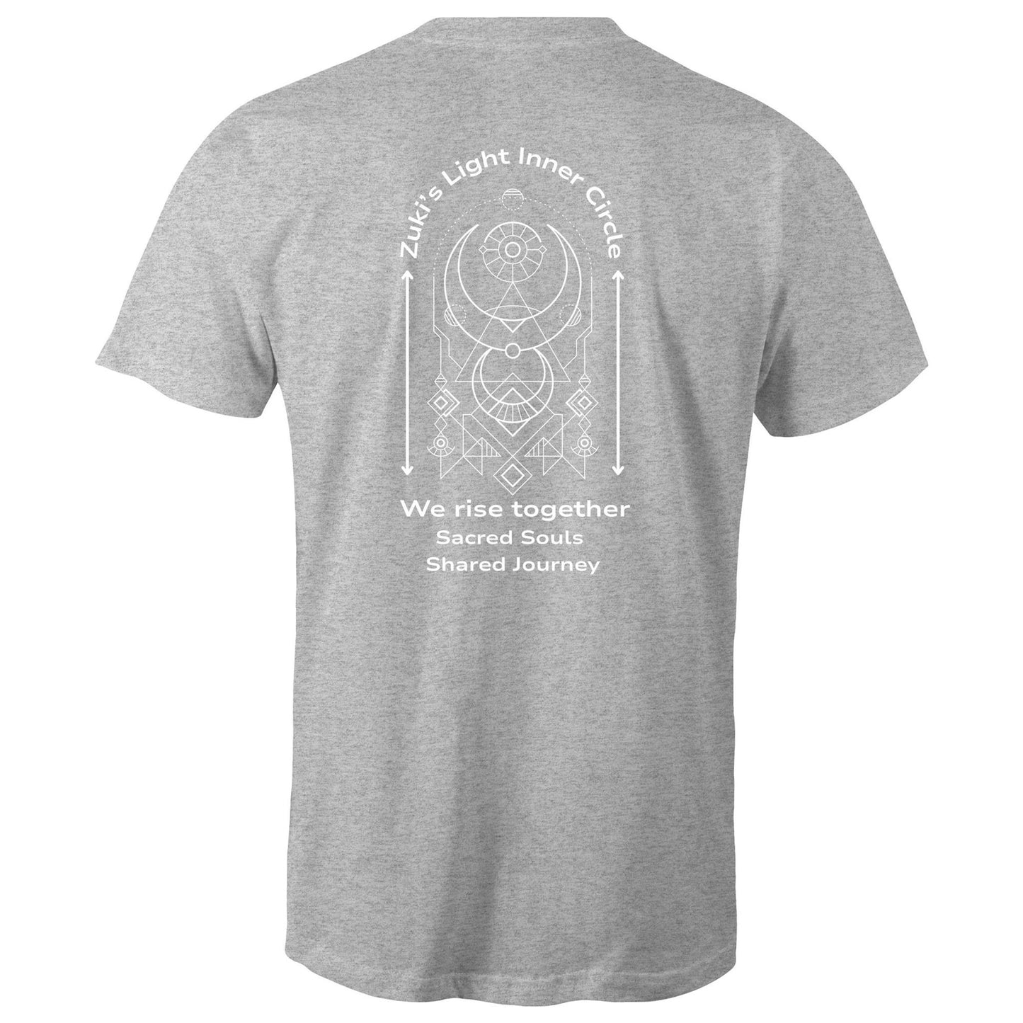 Zuki's Light Inner Circle- We rise together- Sacred Souls, Shared Journey (back design only) Zuki's Light Branded AS Colour Staple - Mens T-Shirt