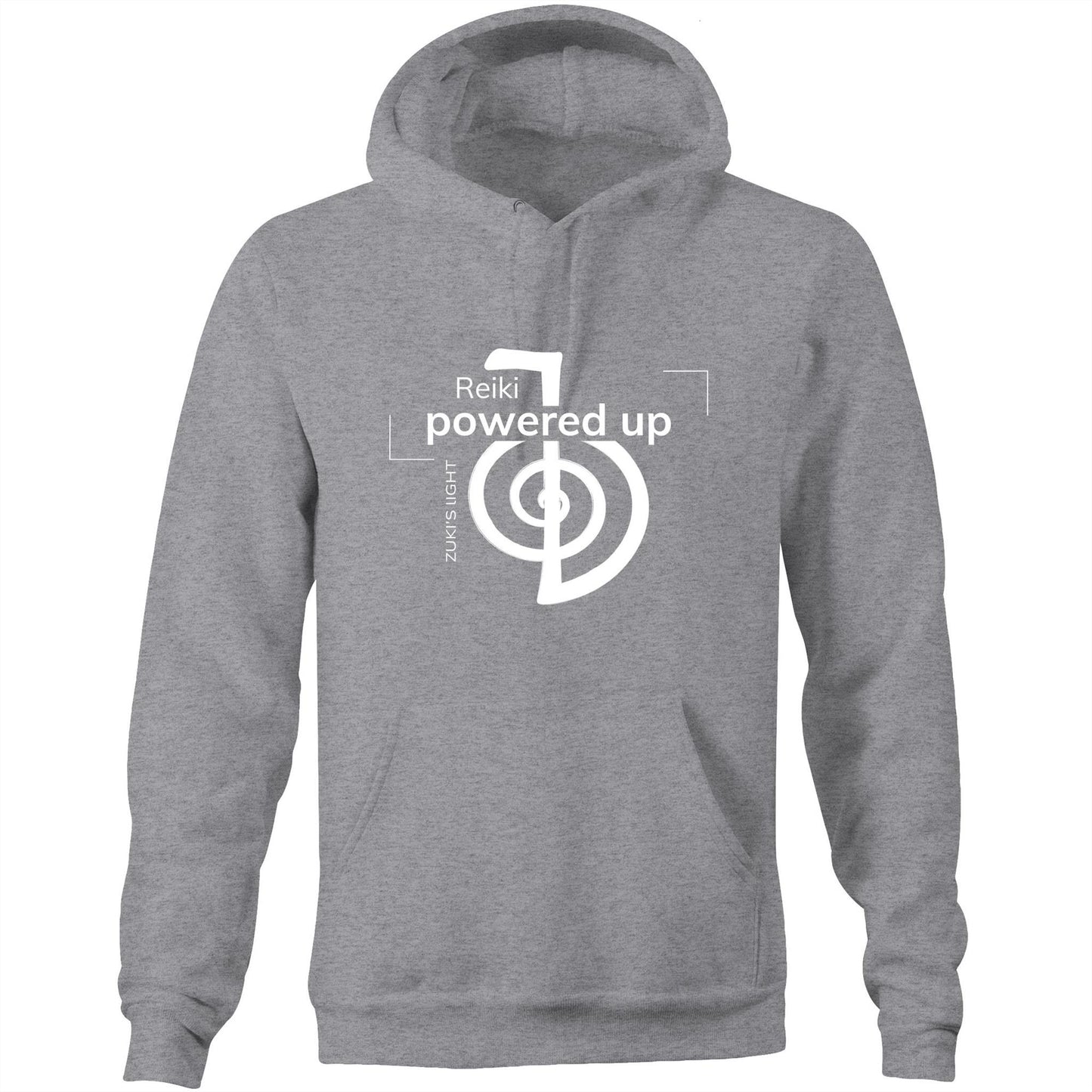 Reiki- Powered Up- Zuki's Light Branded AS Colour Stencil - Pocket Hoodie Sweatshirt