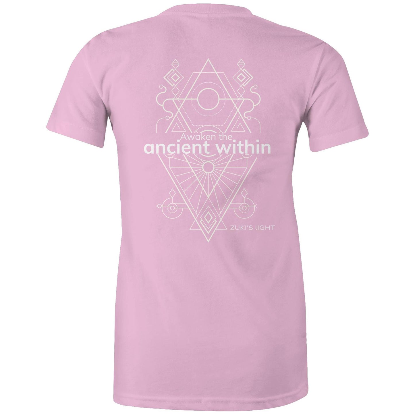 Awaken the ancient within (back design only) - Zuki's Light Branded AS Colour - Women's Maple Tee