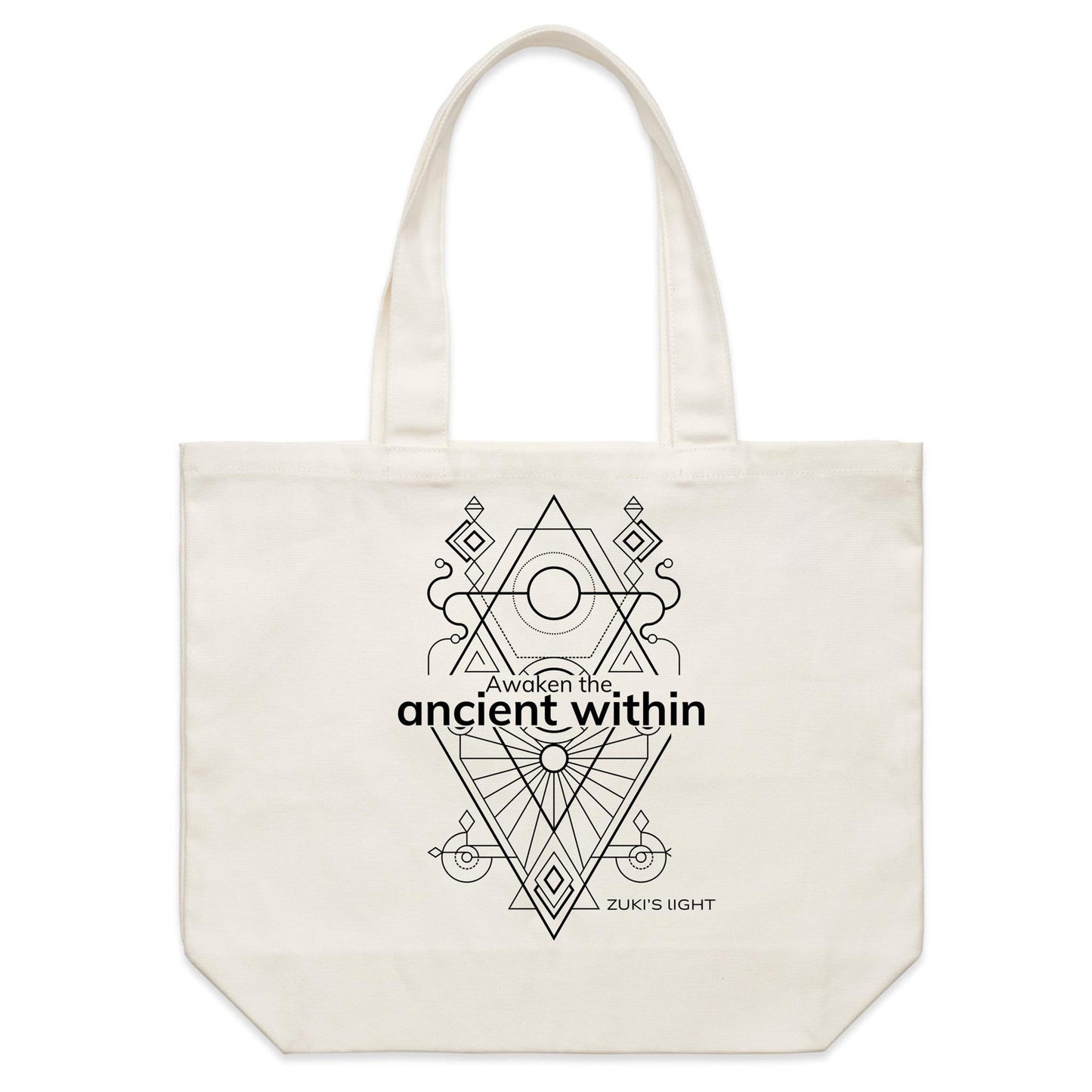 Awaken the ancient within- Zuki's Light Branded AS Colour - Shoulder Canvas Tote Bag