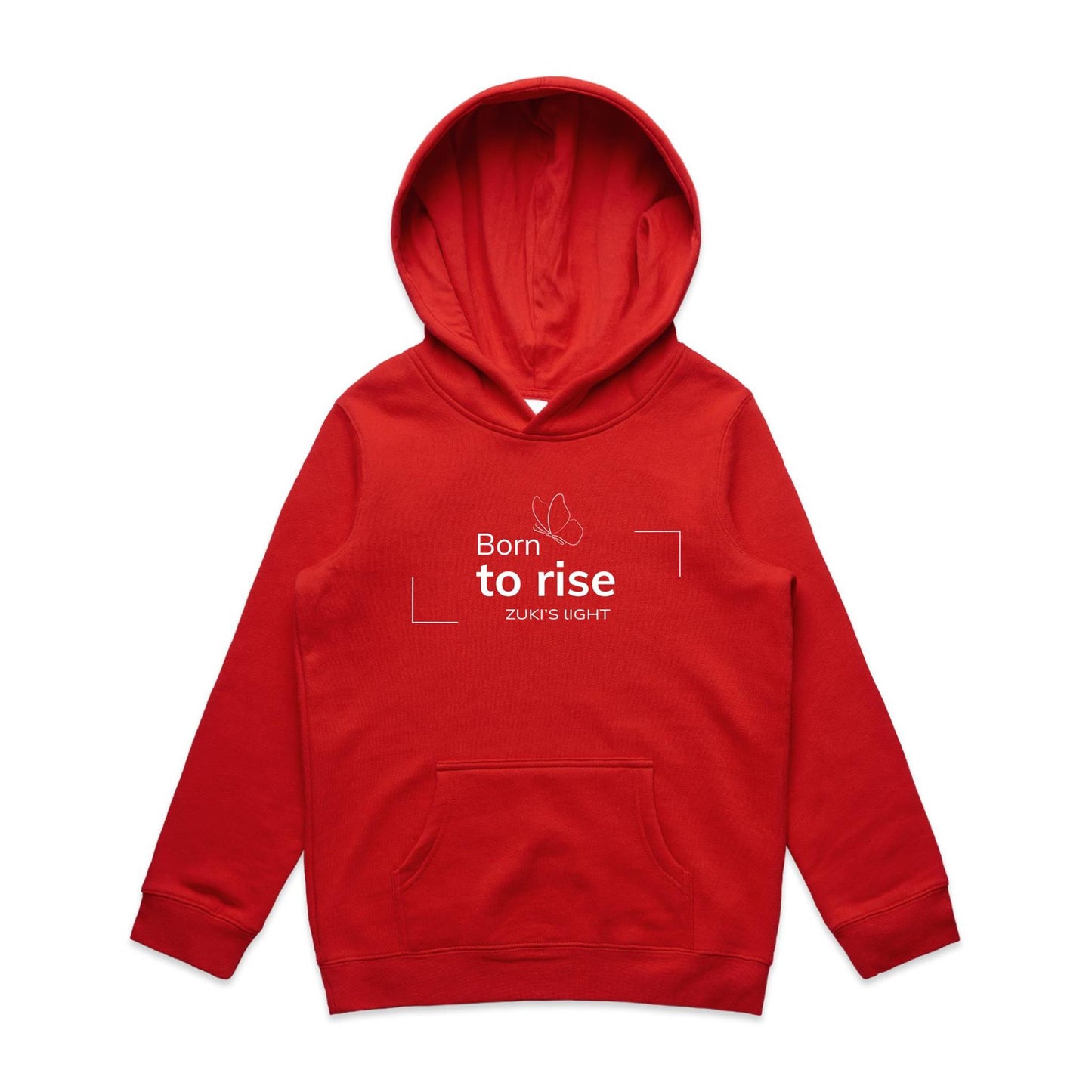Born to rise- Butterfly- Zuki's Light Branded AS Colour - Youth Supply Hood