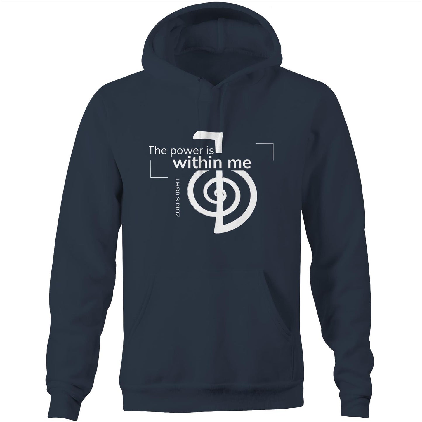 The power is within me- Reiki- Zuki's Light Branded AS Colour Stencil - Pocket Hoodie Sweatshirt