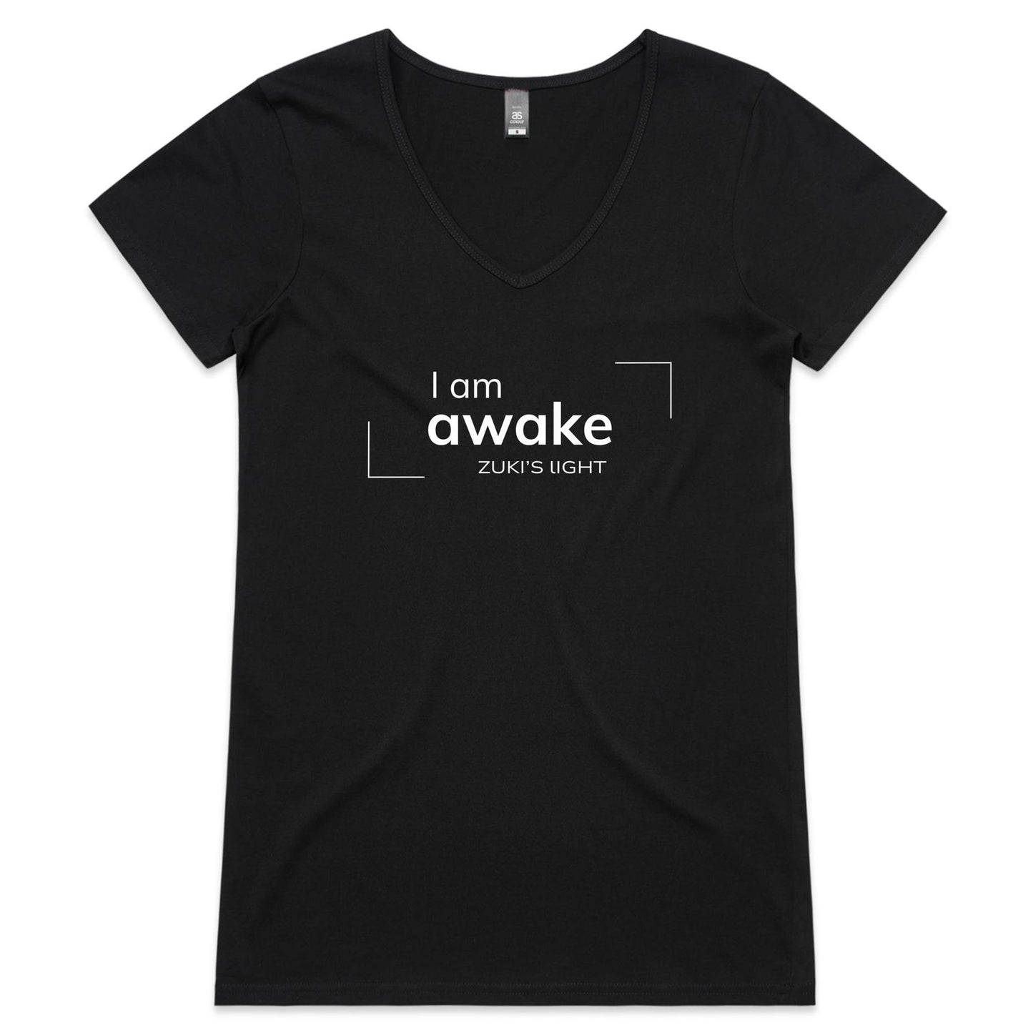 I am awake- Zuki's Light Branded- AS Colour Bevel - Womens V-Neck T-Shirt