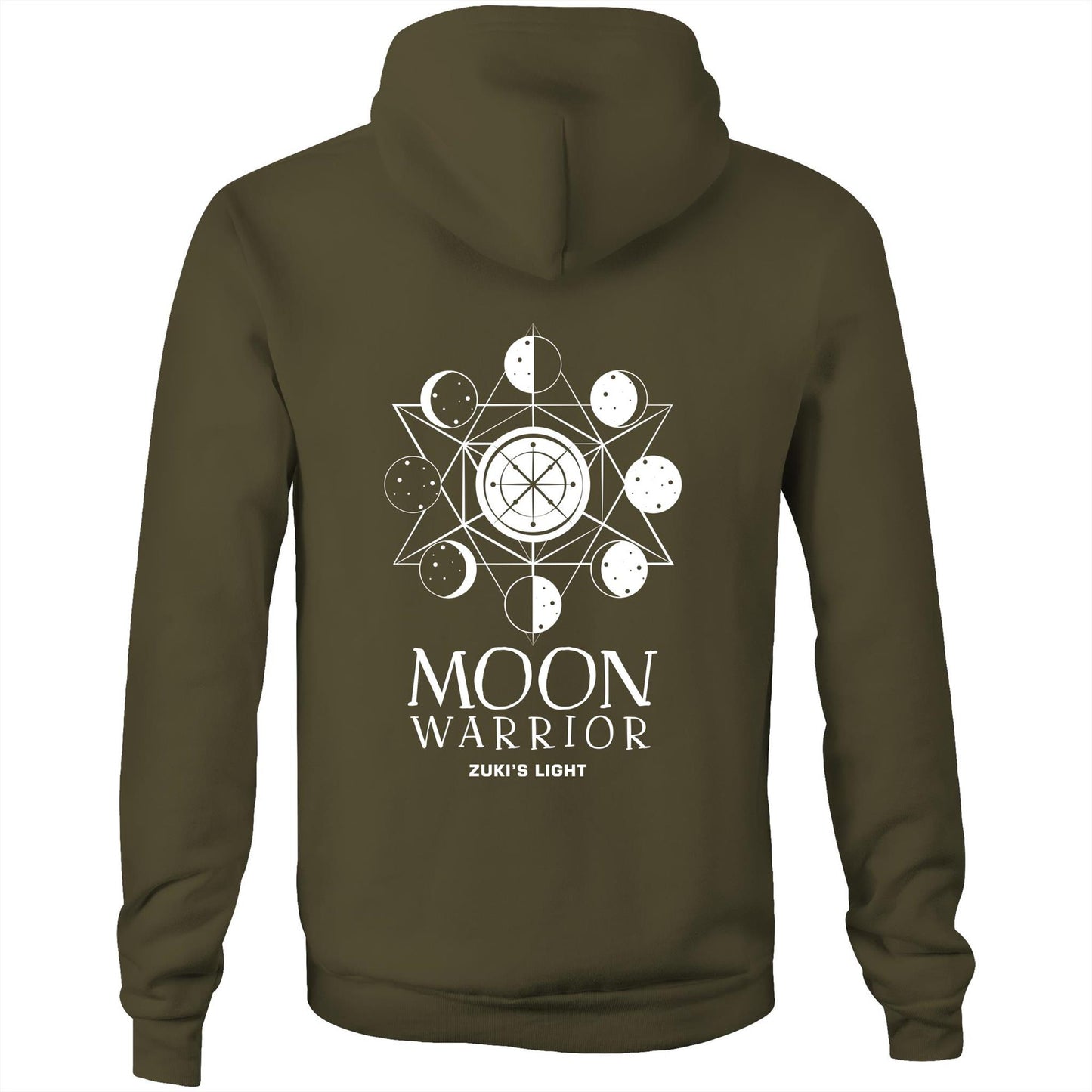 Moon Warrior- AS Colour Stencil - Pocket Hoodie Sweatshirt
