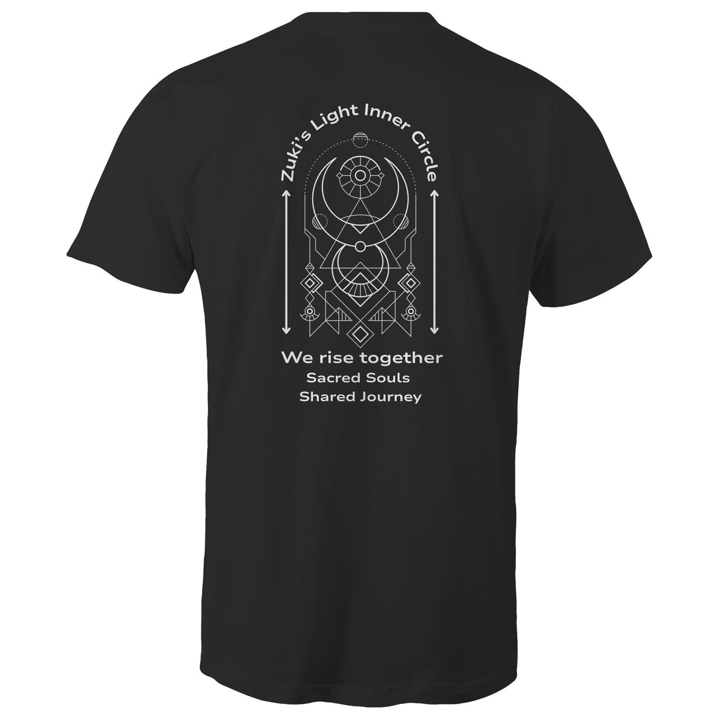Zuki's Light Inner Circle- We rise together- Sacred Souls, Shared Journey (back design only) Zuki's Light Branded AS Colour Staple - Mens T-Shirt