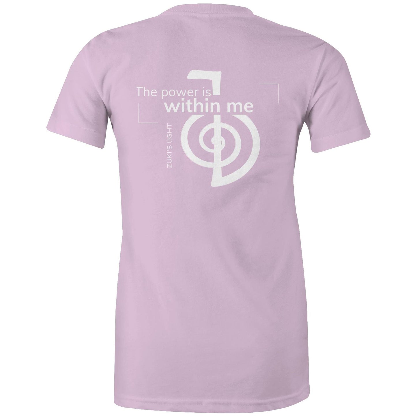 The power is within me- Reiki (back design only) Zuki's Light Branded AS Colour - Women's Maple Tee