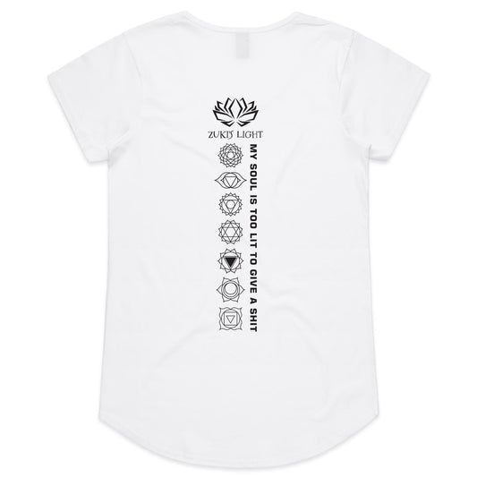 Chakra Design in Black Font- AS Colour Mali - Womens Scoop Neck T-Shirt