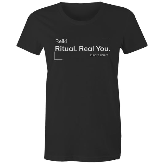 Reiki. Ritual. Real You- Zuki's Light Branded AS Colour - Women's Maple Tee