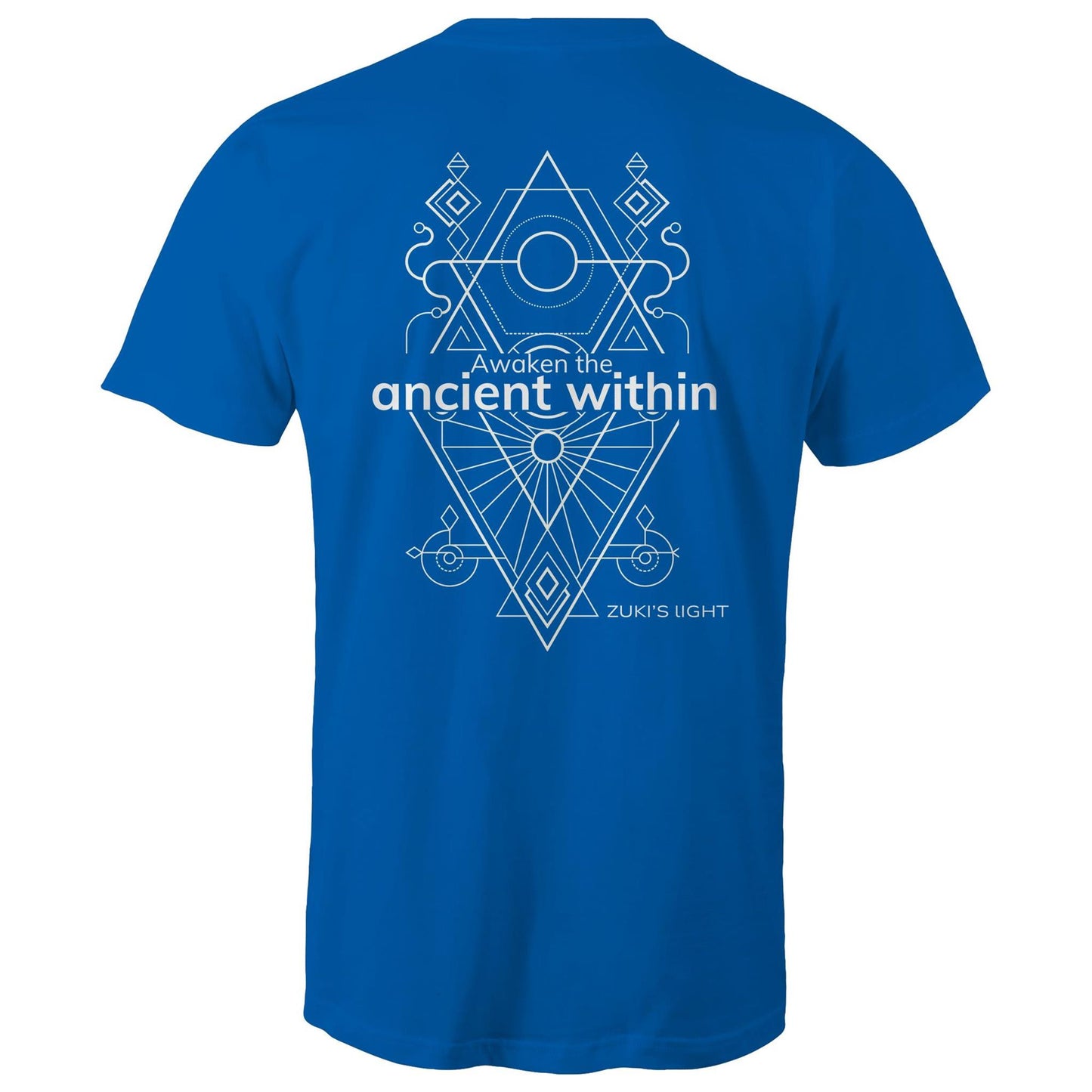 Awaken the ancient within - (Back design only) Zuki's Light Branded AS Colour Staple - Mens T-Shirt