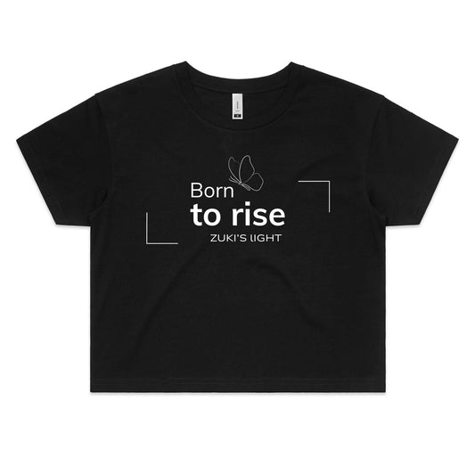 Born to Rise- Butterfly- Zuki's Light Branded- AS Colour - Women's Crop Tee