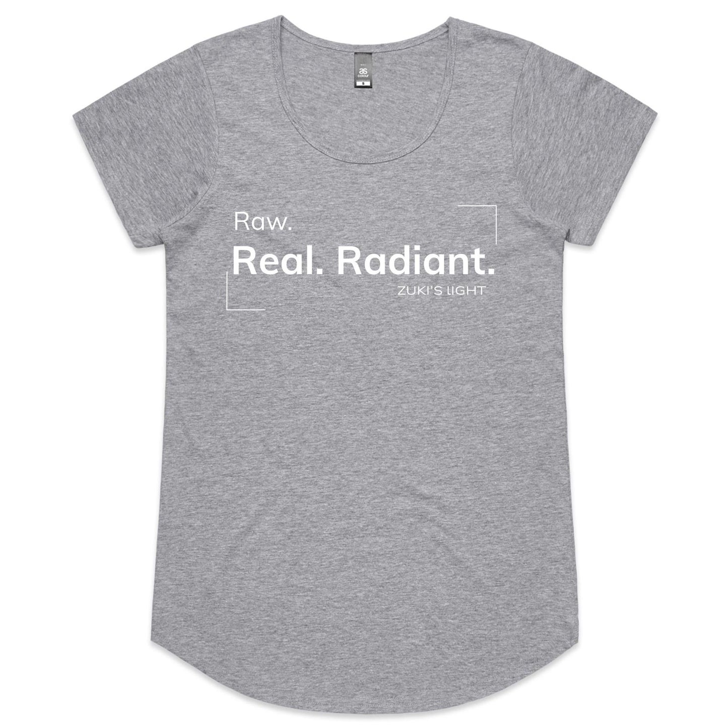 Raw. Real. Radiant- Zuki's Light Branded AS Colour Mali - Womens Scoop Neck T-Shirt