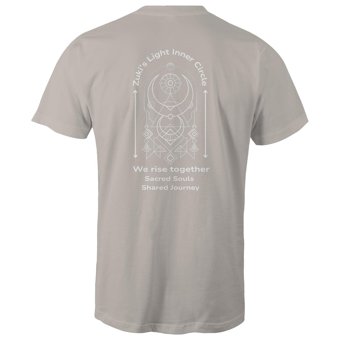 Zuki's Light Inner Circle- We rise together- Sacred Souls, Shared Journey (back design only) Zuki's Light Branded AS Colour Staple - Mens T-Shirt