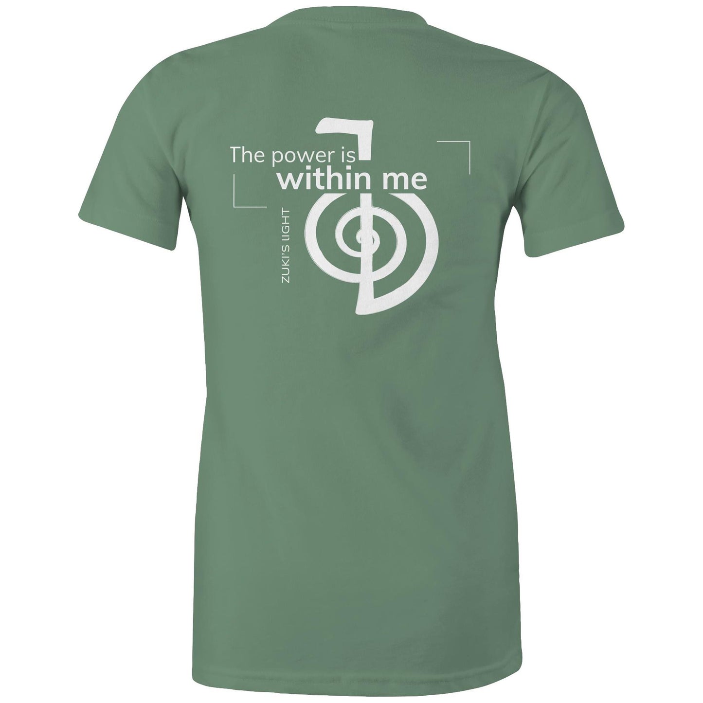 The power is within me- Reiki (back design only) Zuki's Light Branded AS Colour - Women's Maple Tee