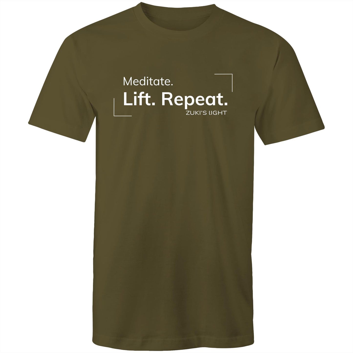 Meditate. Lift. Repeat- Zuki's Light Branded AS Colour Staple - Mens T-Shirt
