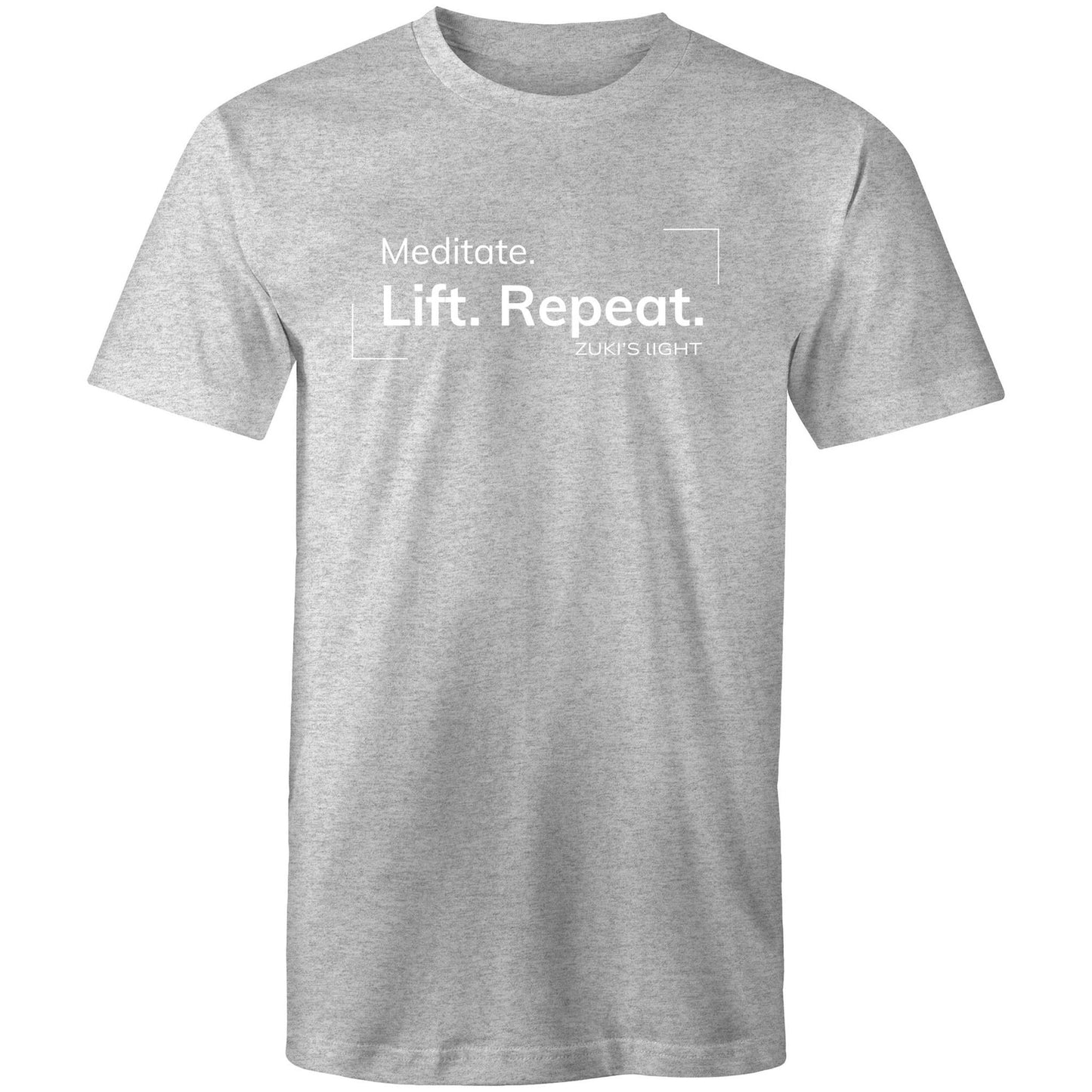 Meditate. Lift. Repeat- Zuki's Light Branded AS Colour Staple - Mens T-Shirt