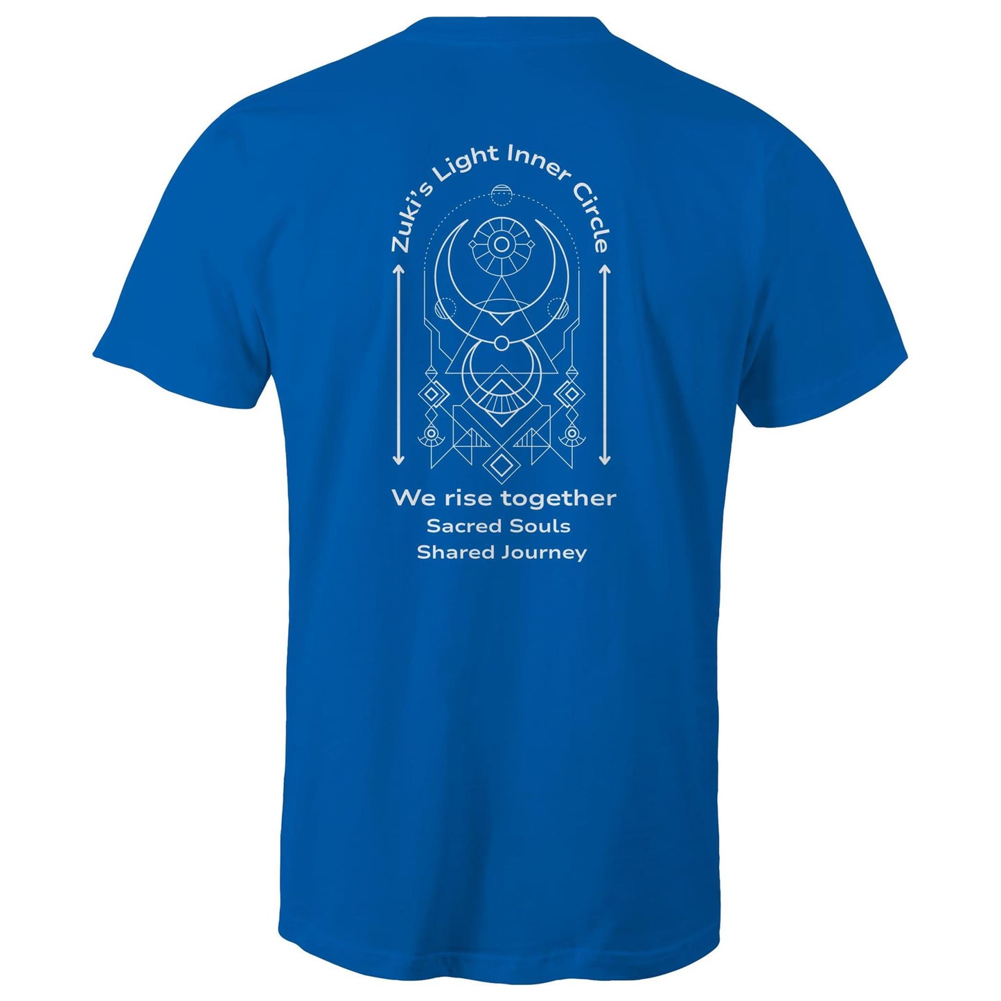 Zuki's Light Inner Circle- We rise together- Sacred Souls, Shared Journey (back design only) Zuki's Light Branded AS Colour Staple - Mens T-Shirt