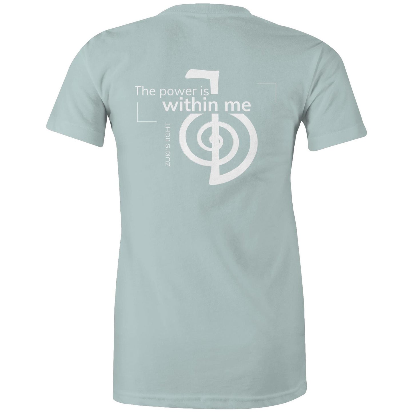 The power is within me- Reiki (back design only) Zuki's Light Branded AS Colour - Women's Maple Tee