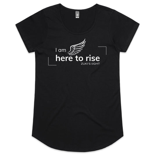I am here to rise- Angel Wing- Zuki's Light Branded- AS Colour Mali - Womens Scoop Neck T-Shirt