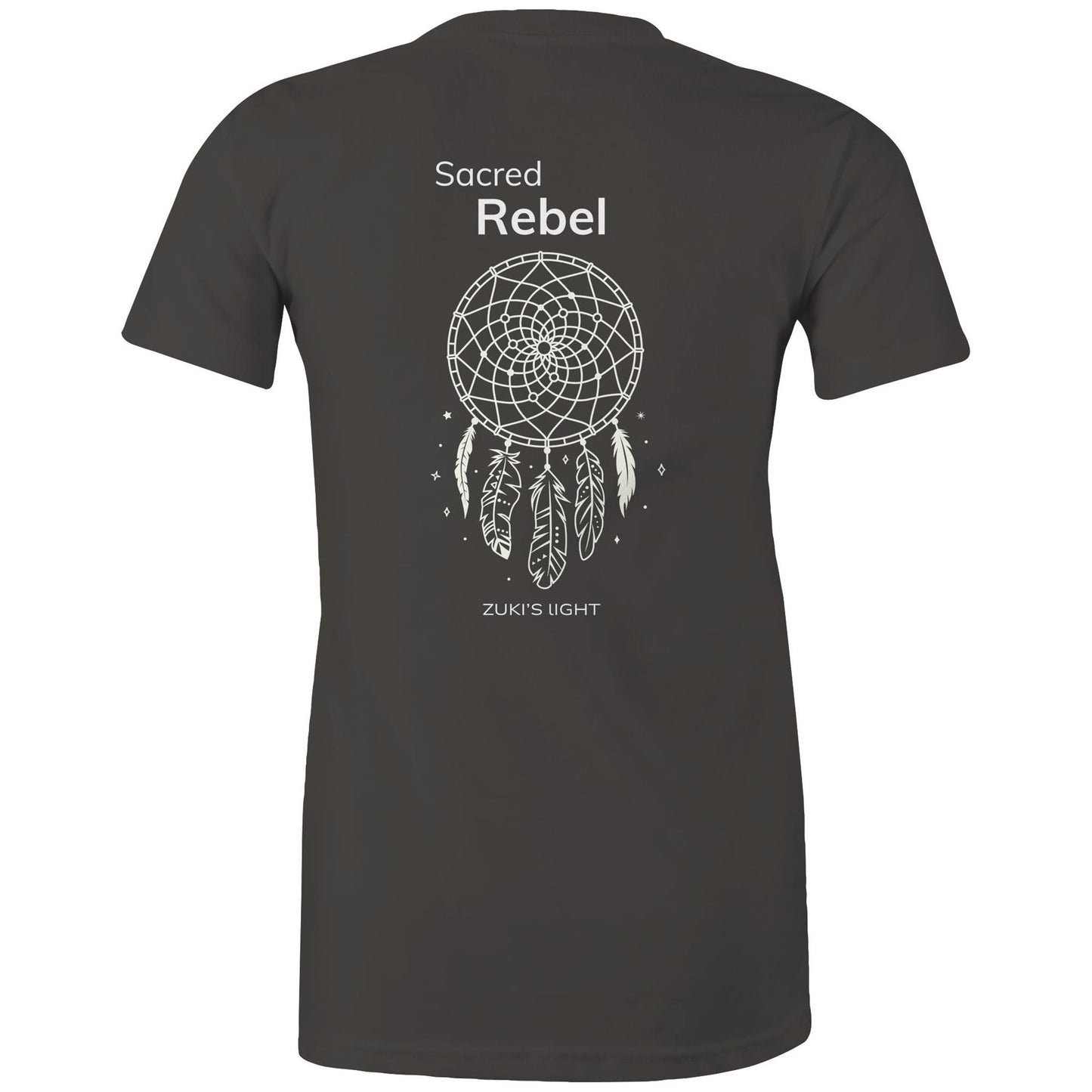 Sacred Rebel (back design only) Zuki's Light Branded AS Colour - Women's Maple Tee
