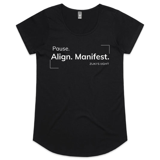 Pause align, manifest- Zuki's Light Branded- AS Colour Mali - Womens Scoop Neck T-Shirt