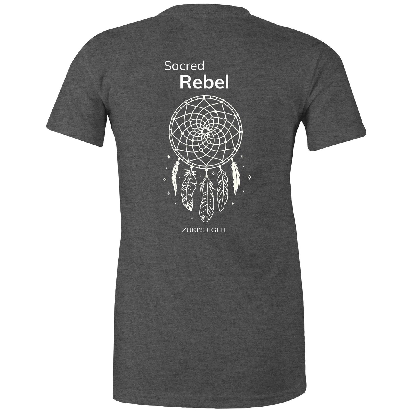 Sacred Rebel (back design only) Zuki's Light Branded AS Colour - Women's Maple Tee