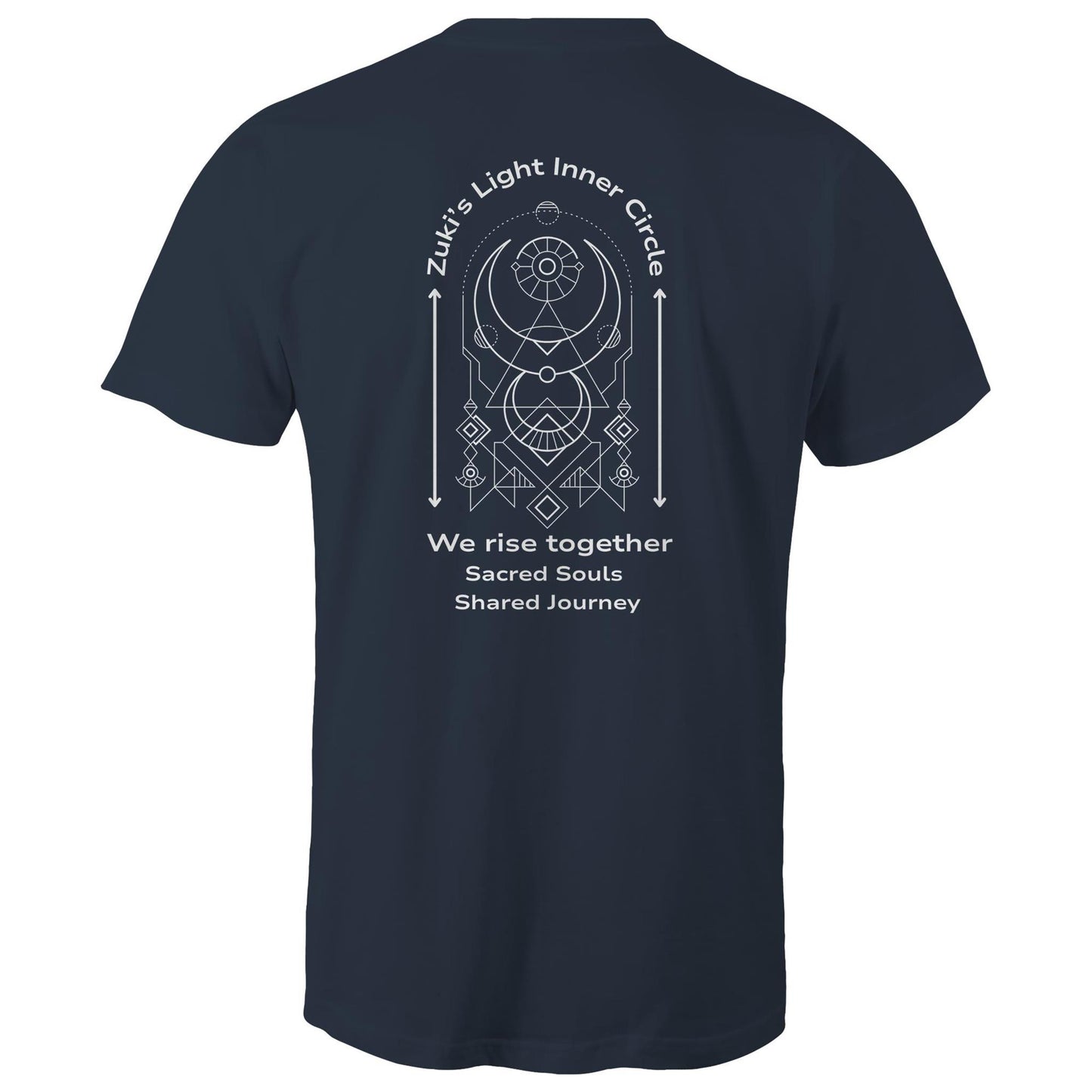 Zuki's Light Inner Circle- We rise together- Sacred Souls, Shared Journey (back design only) Zuki's Light Branded AS Colour Staple - Mens T-Shirt