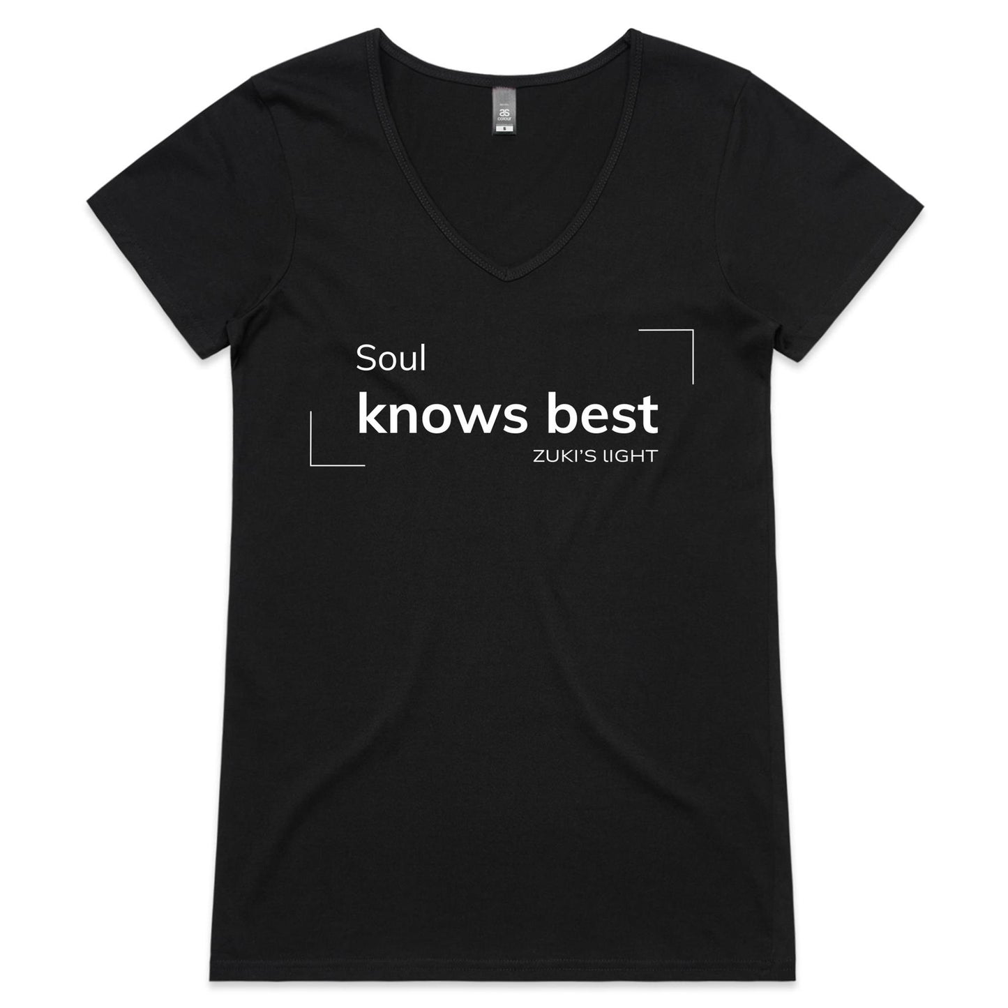 Soul knows best- Zuki's Light Branded- AS Colour Bevel - Womens V-Neck T-Shirt