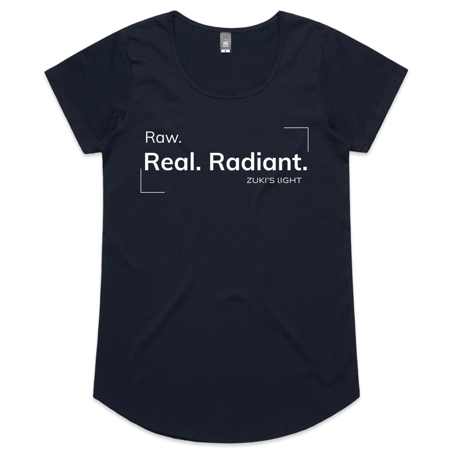 Raw. Real. Radiant- Zuki's Light Branded AS Colour Mali - Womens Scoop Neck T-Shirt
