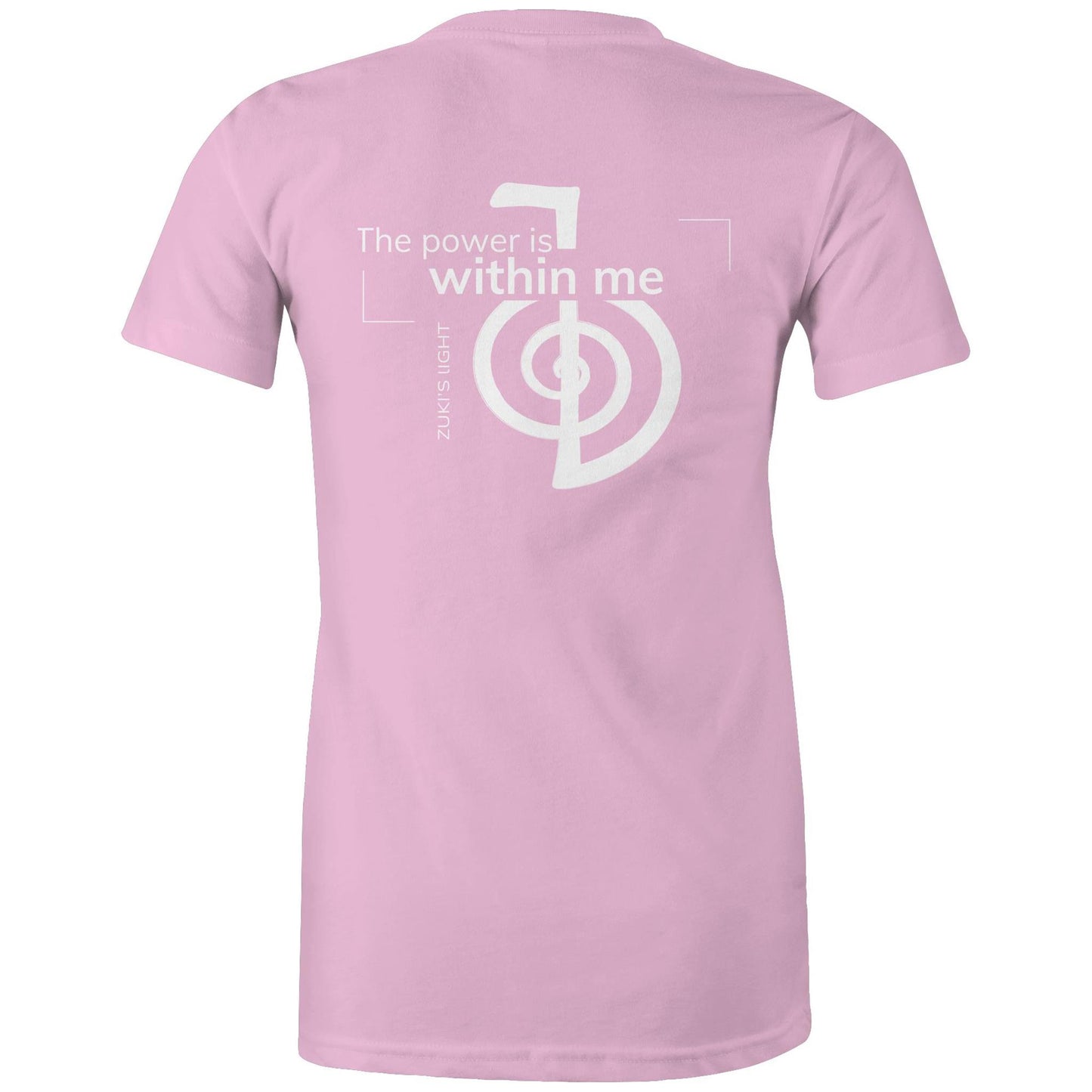 The power is within me- Reiki (back design only) Zuki's Light Branded AS Colour - Women's Maple Tee
