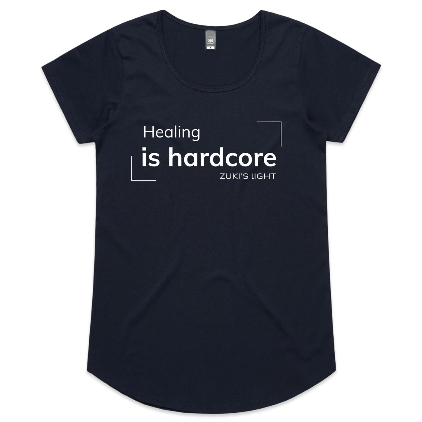 Healing is hardcore - Zuki's Light Branded AS Colour Mali - Womens Scoop Neck T-Shirt