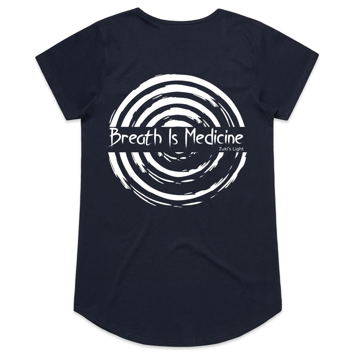 Breath Is Medicine (Back Design Only) AS Colour Mali - Womens Scoop Neck T-Shirt