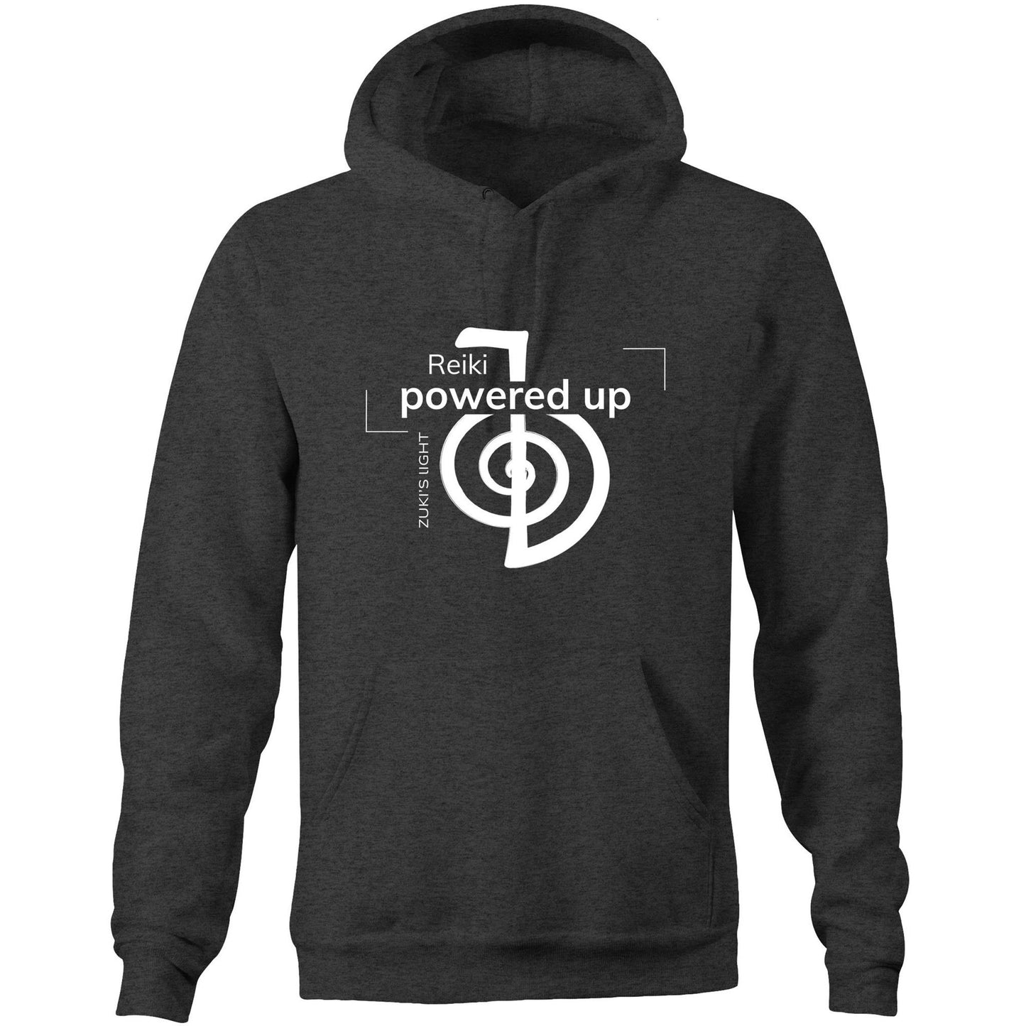 Reiki- Powered Up- Zuki's Light Branded AS Colour Stencil - Pocket Hoodie Sweatshirt